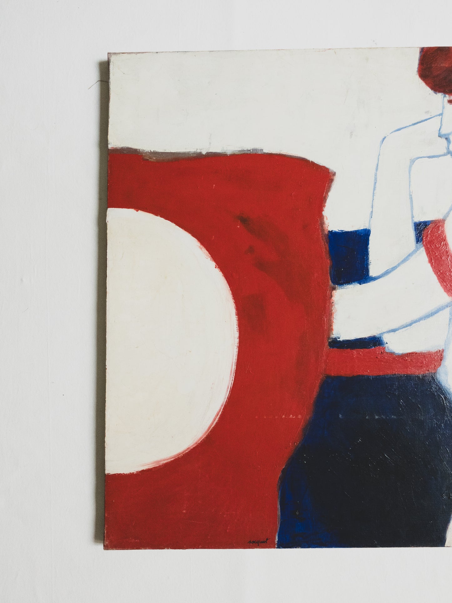 Large Mid Century Abstract Nude - Oil on Canvas