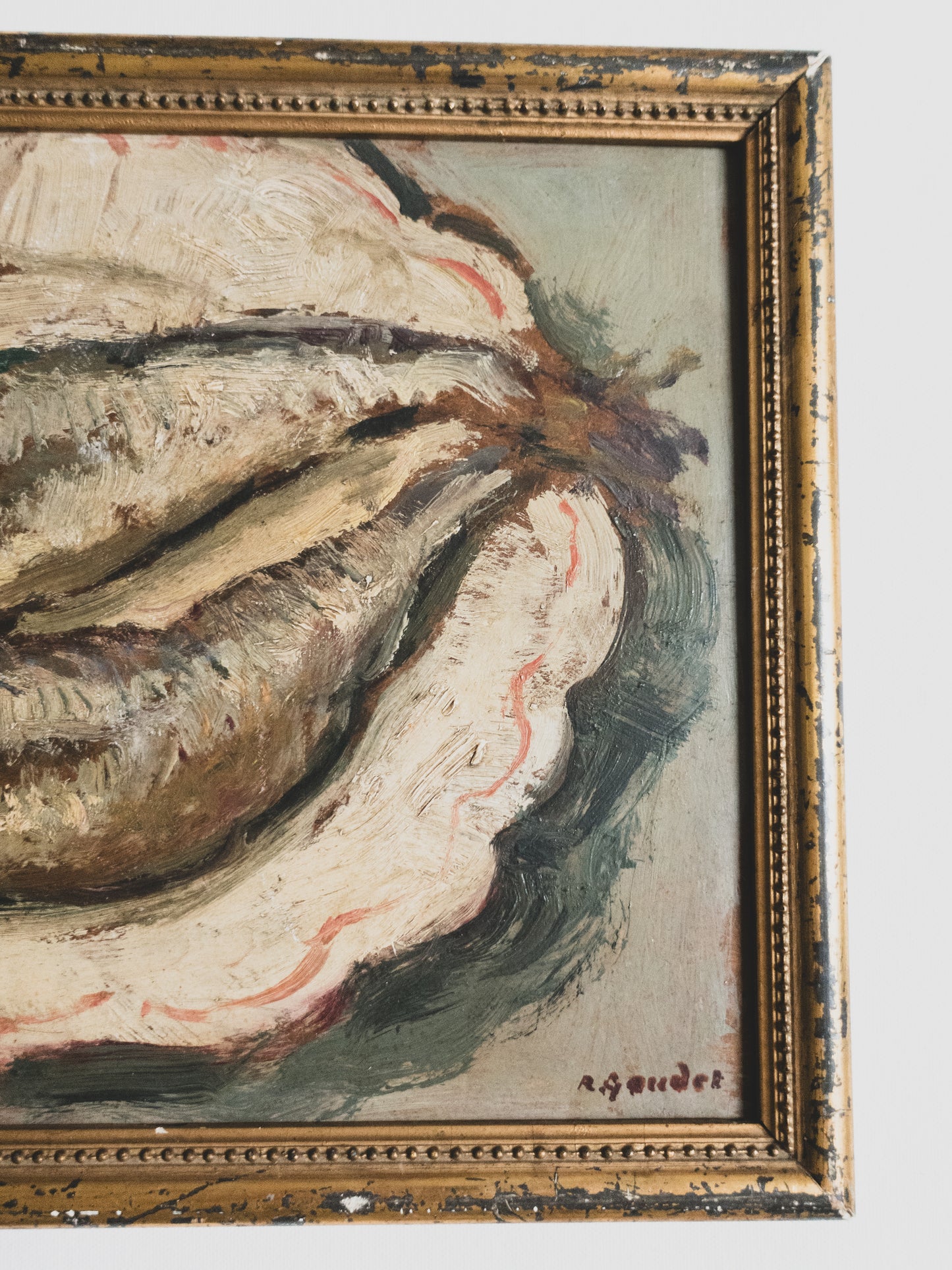 1920's French Provencal Fish Still Life - Oil on Board