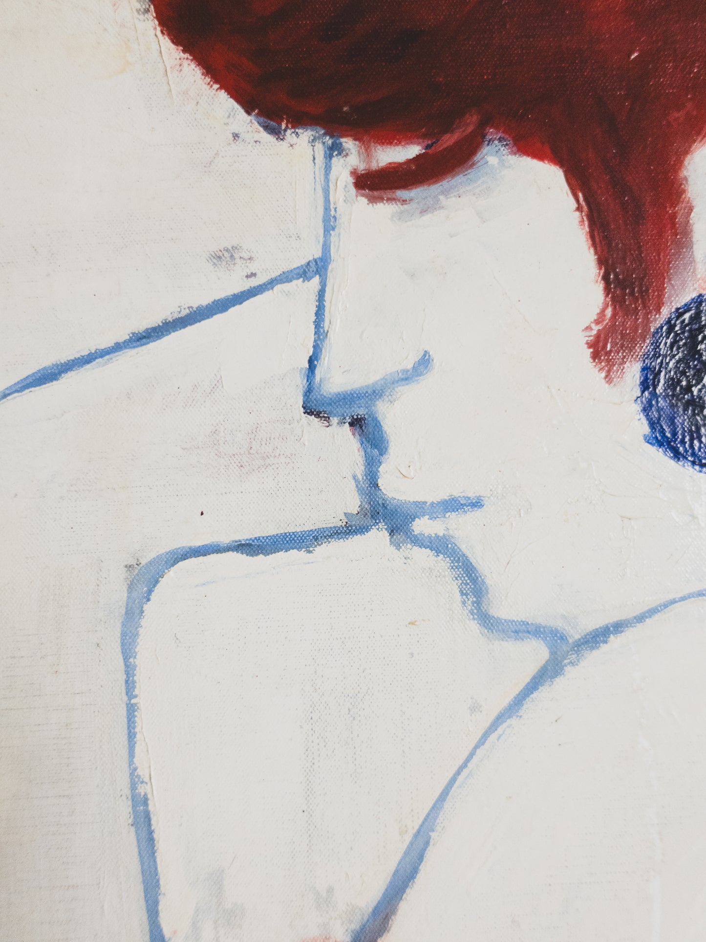 Large Mid Century Abstract Nude - Oil on Canvas