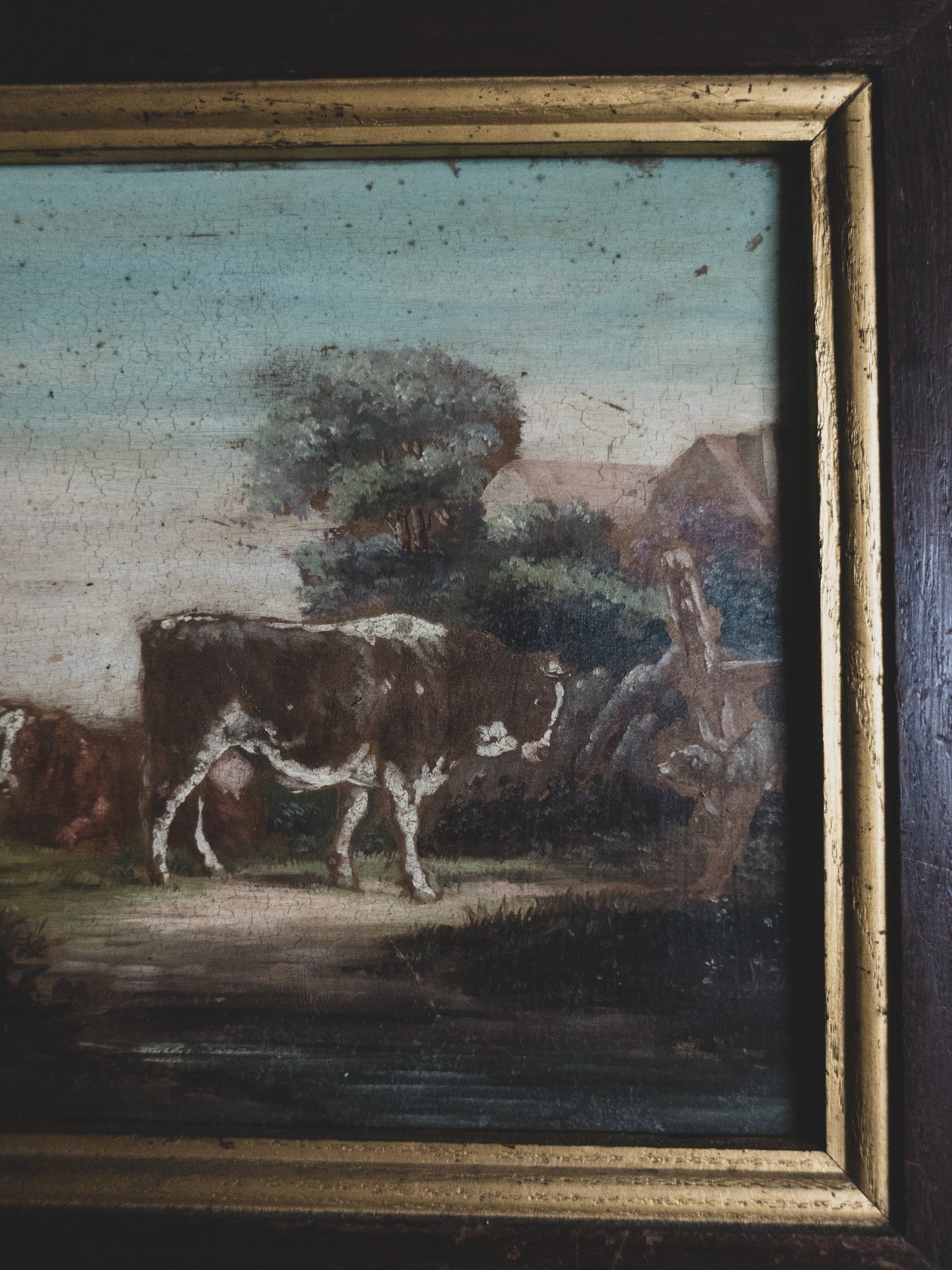 19th c. French Pastoral Scene - Oil on Wood