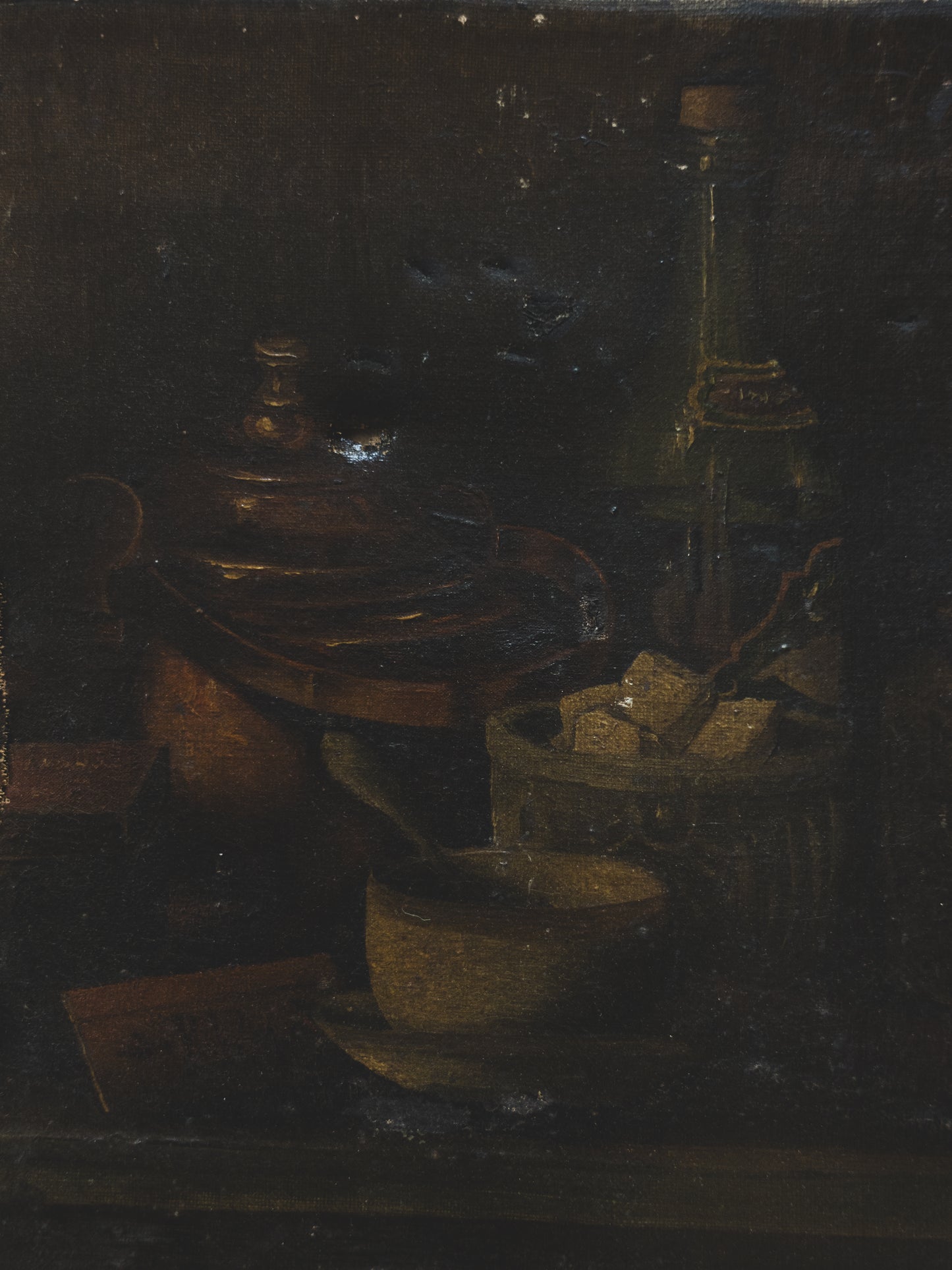 19th c. Distressed Still Life Painting