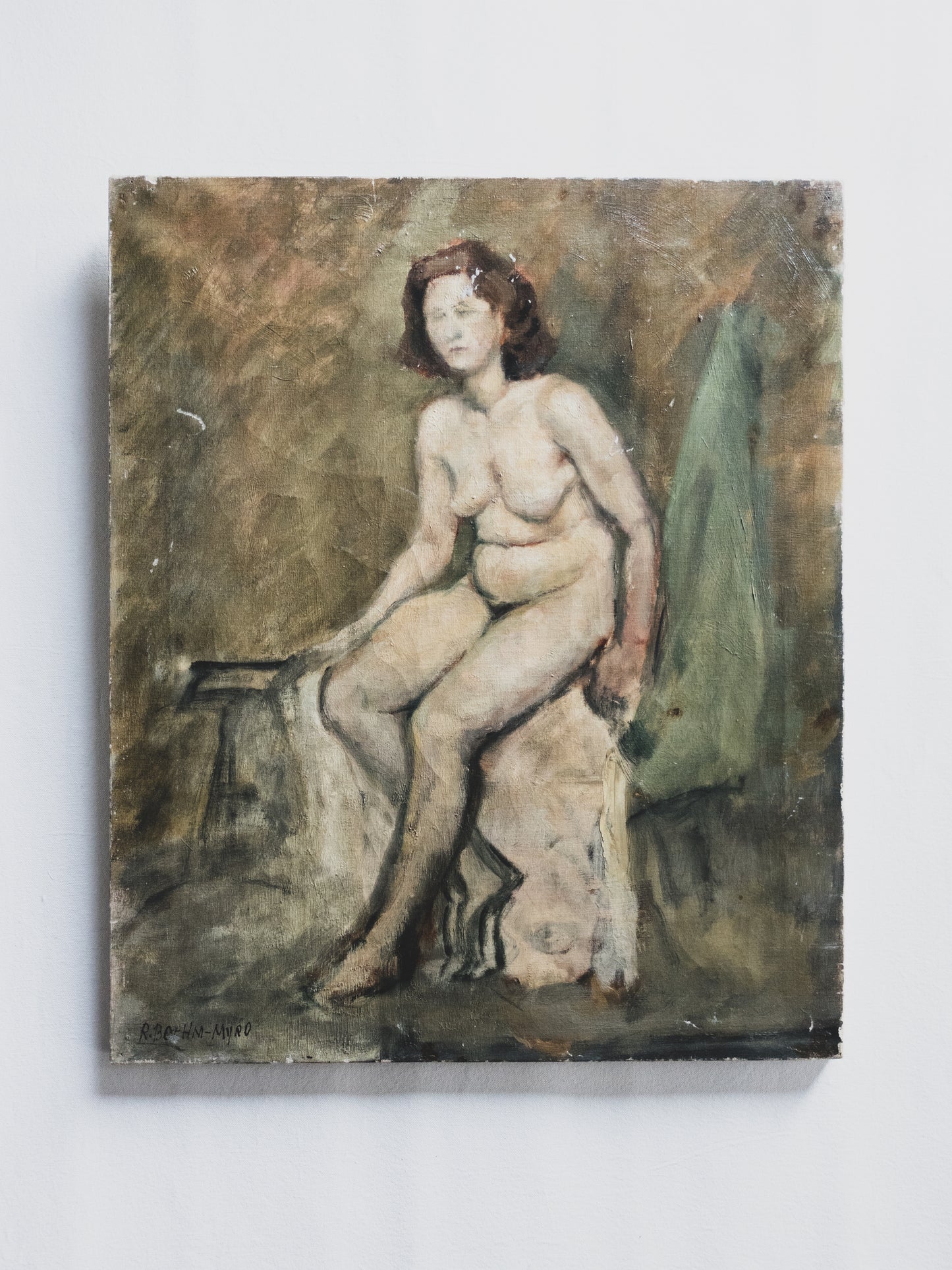 1940's Nude Study Oil Painting