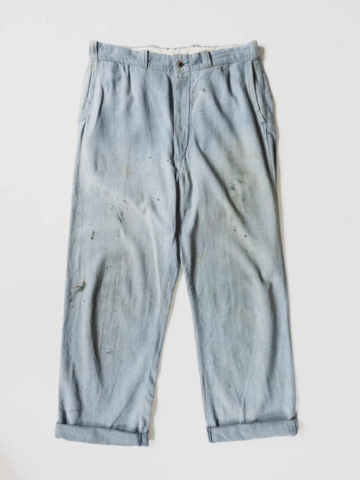 1940's Blue Salt + Pepper Work Pants - 33x31