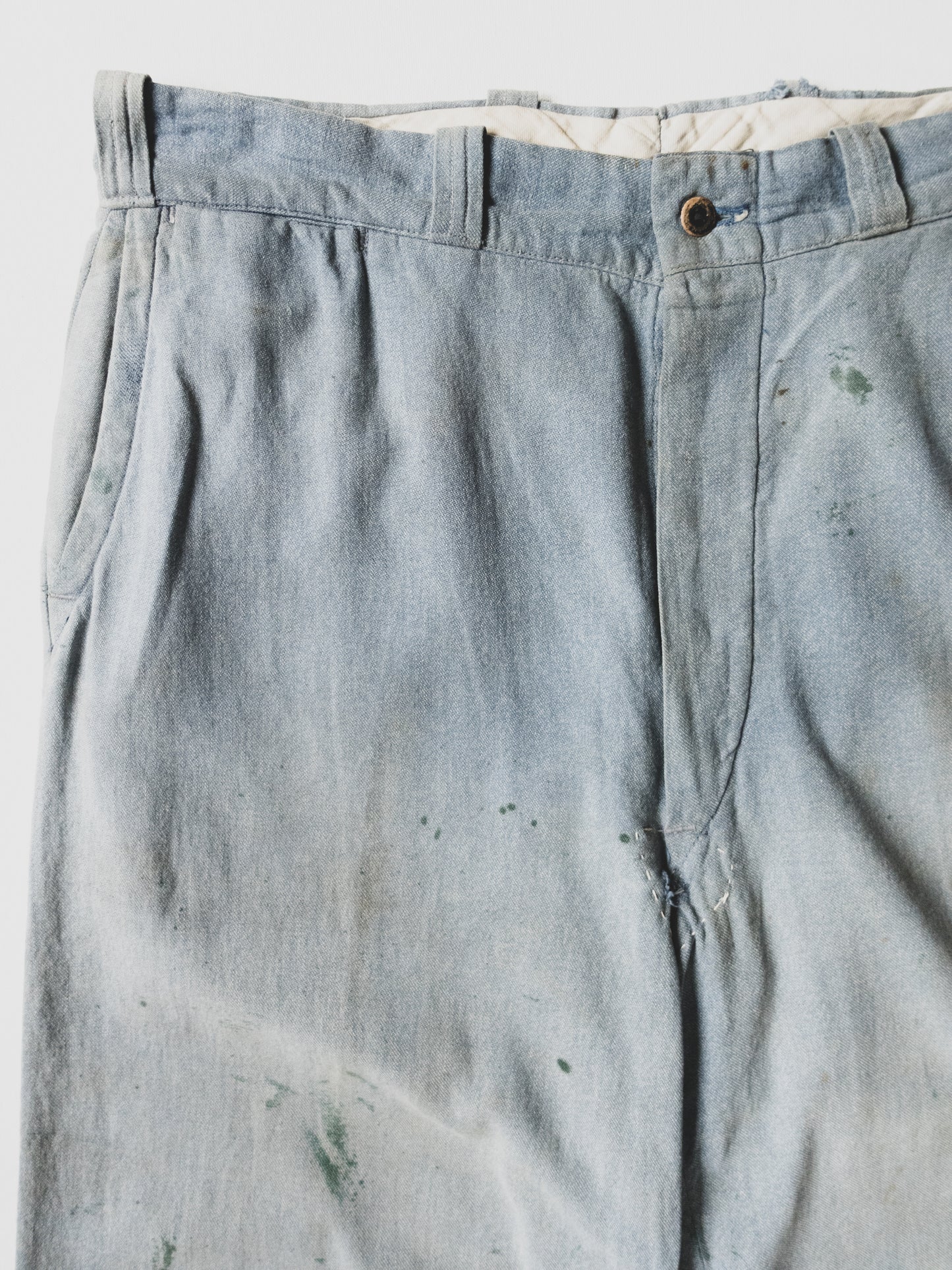 1940's Blue Salt + Pepper Work Pants - 33x31