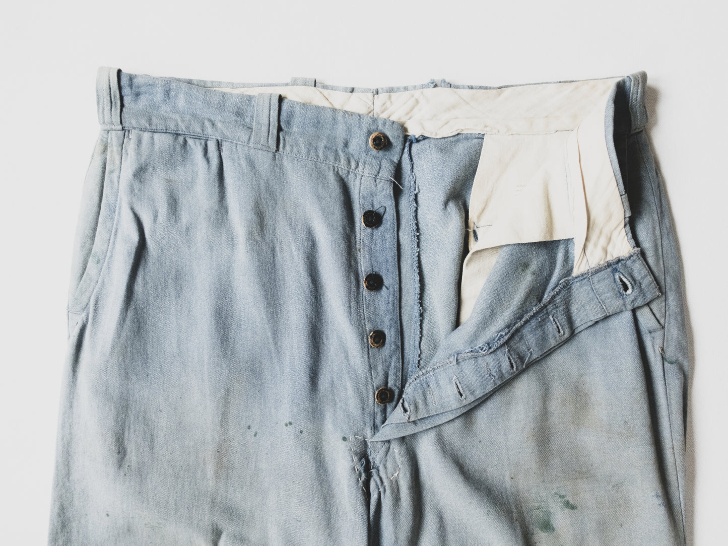 1940's Blue Salt + Pepper Work Pants - 33x31