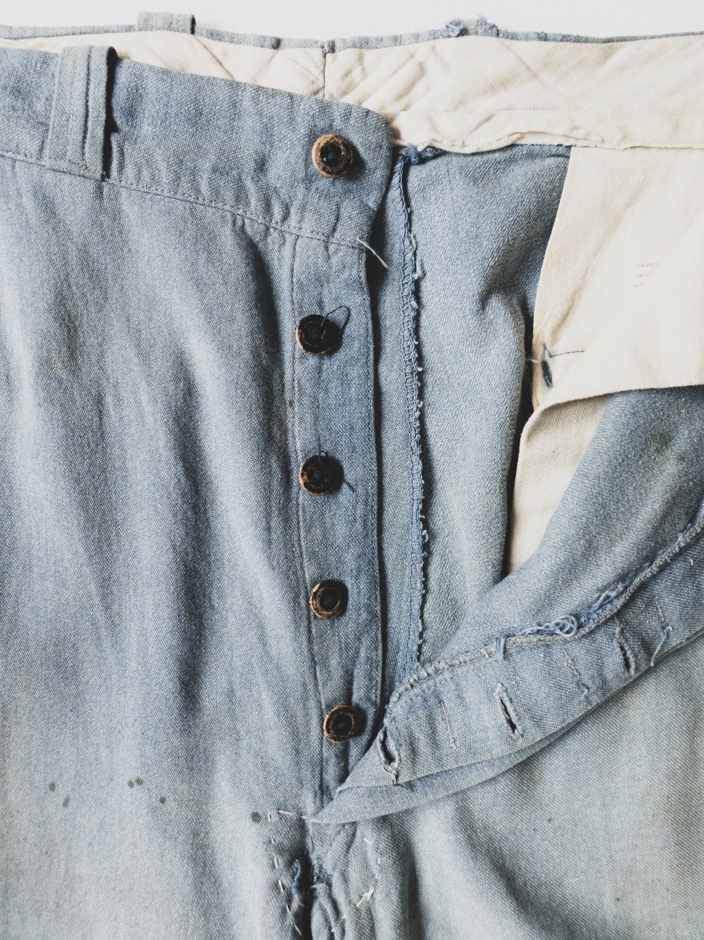 1940's Blue Salt + Pepper Work Pants - 33x31