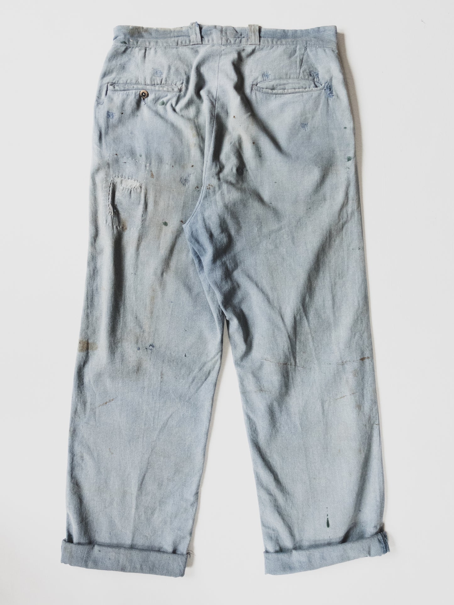 1940's Blue Salt + Pepper Work Pants - 33x31