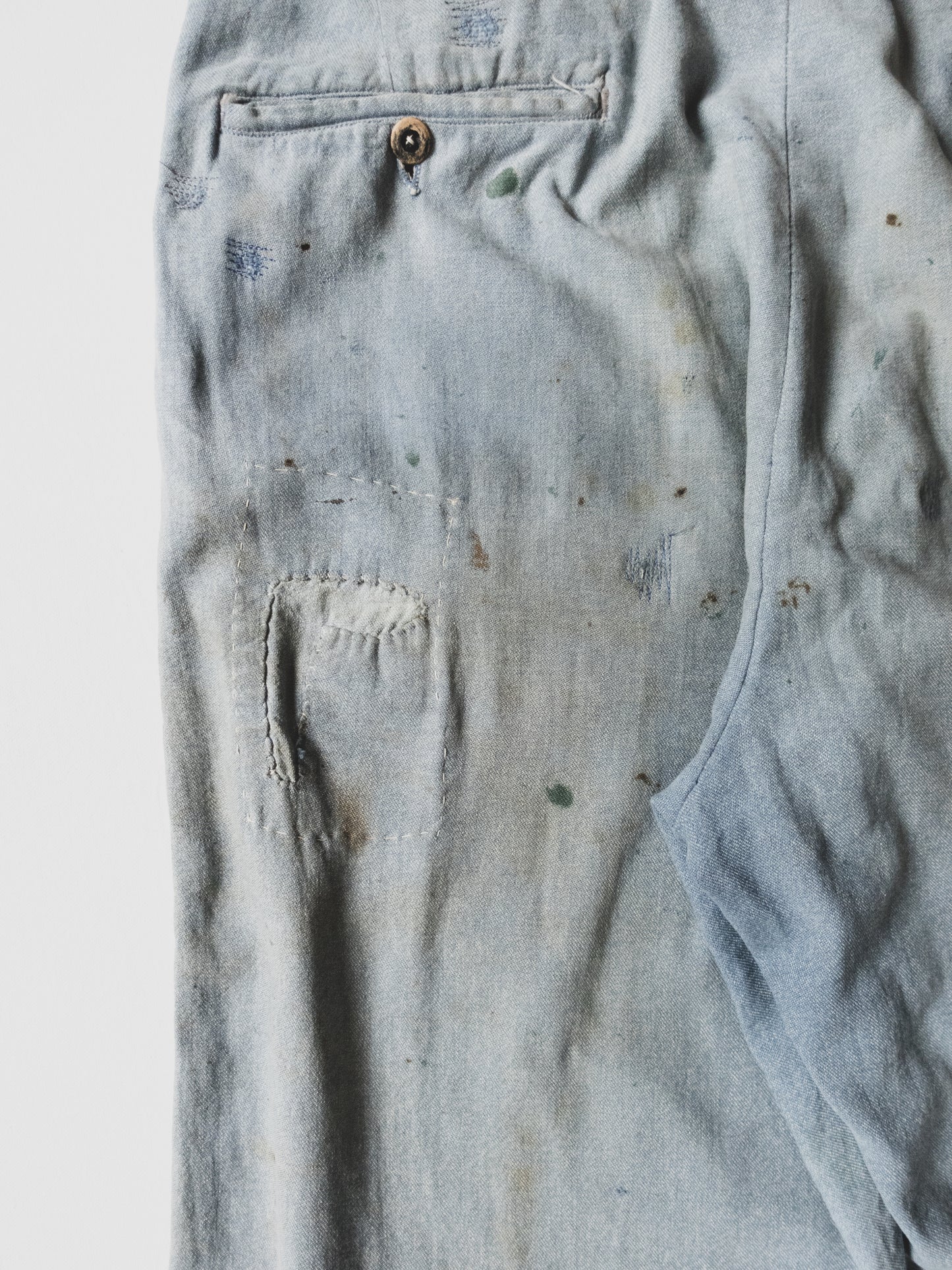 1940's Blue Salt + Pepper Work Pants - 33x31