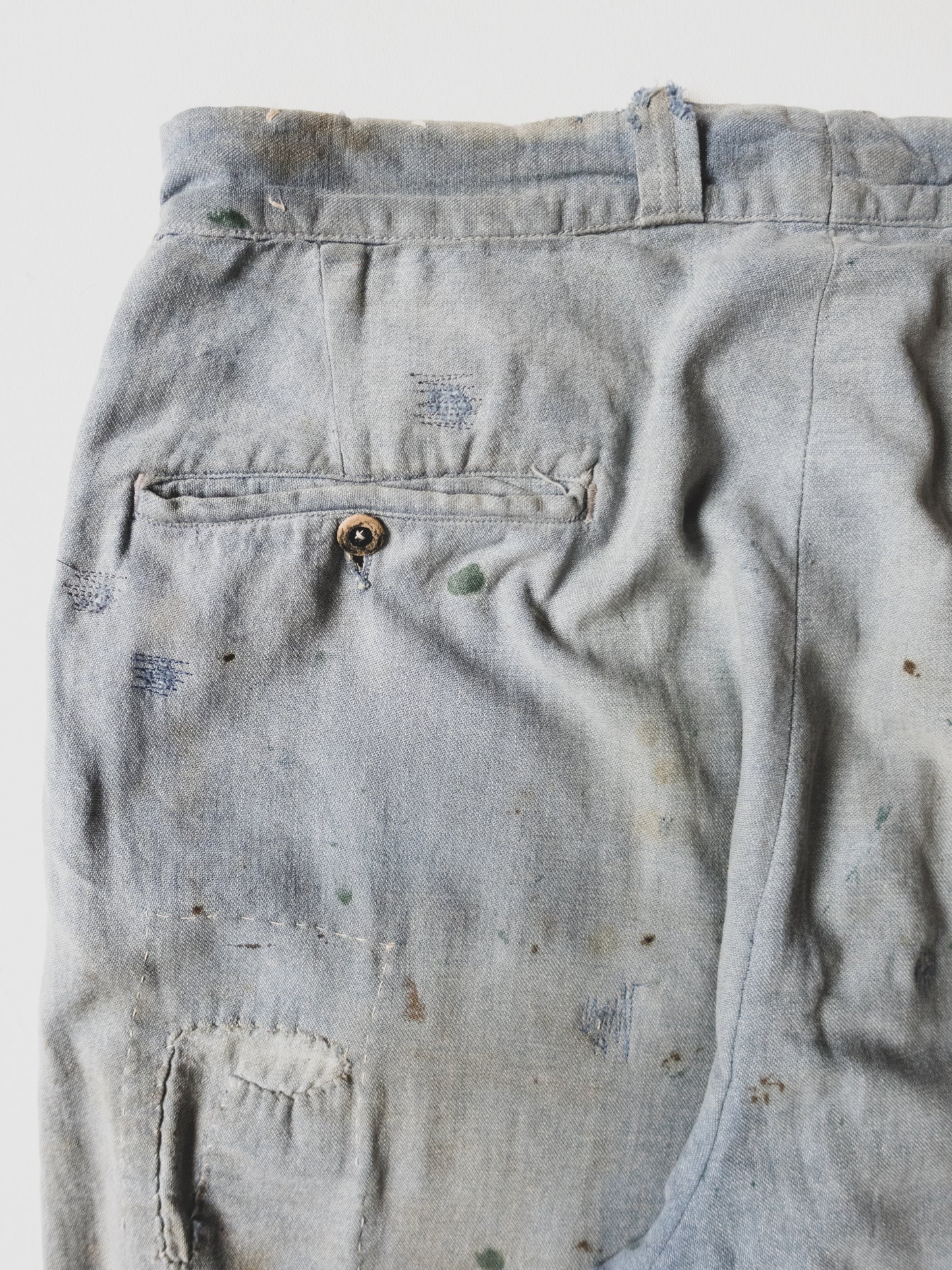 1940's Blue Salt + Pepper Work Pants - 33x31