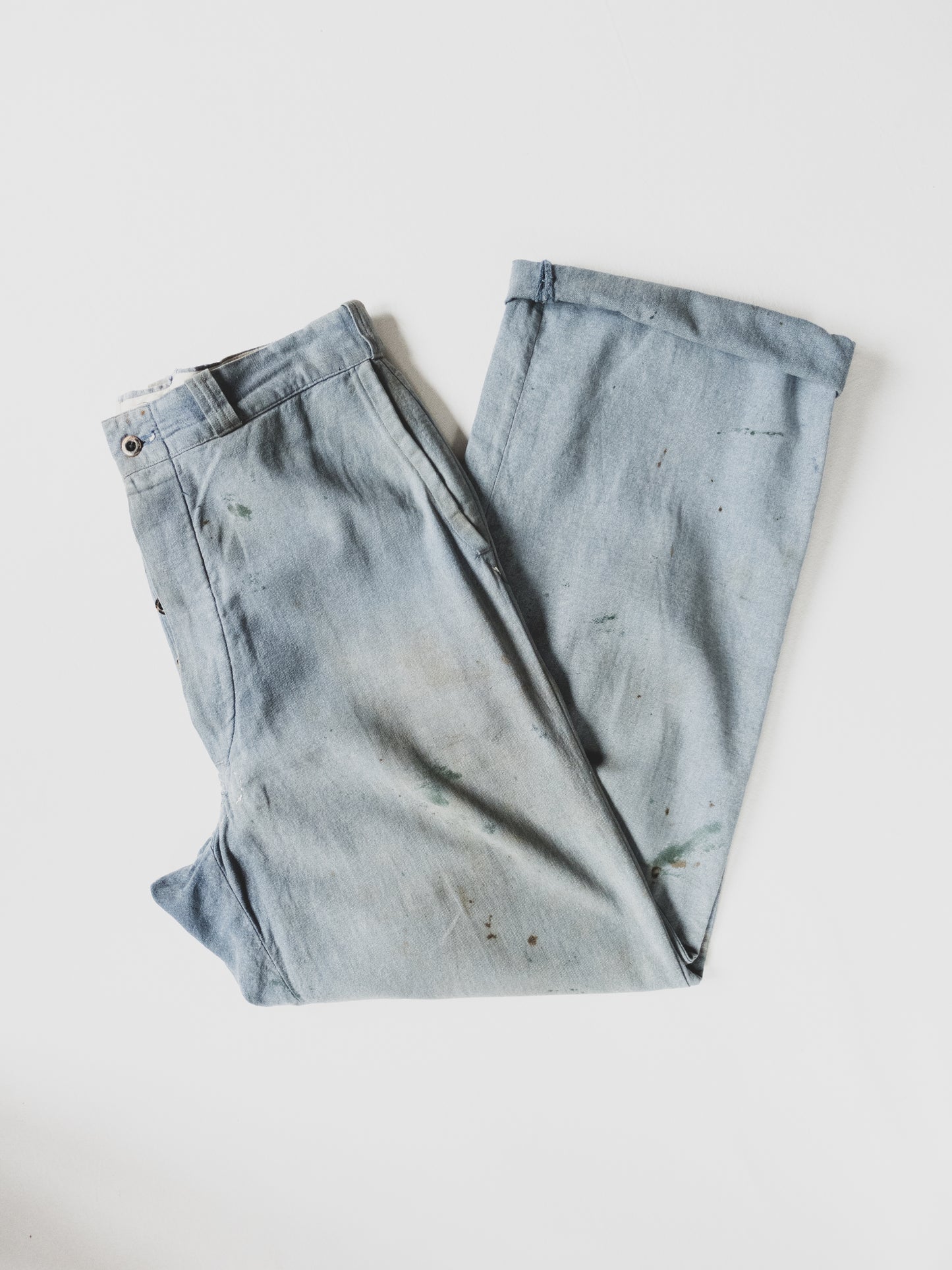 1940's Blue Salt + Pepper Work Pants - 33x31