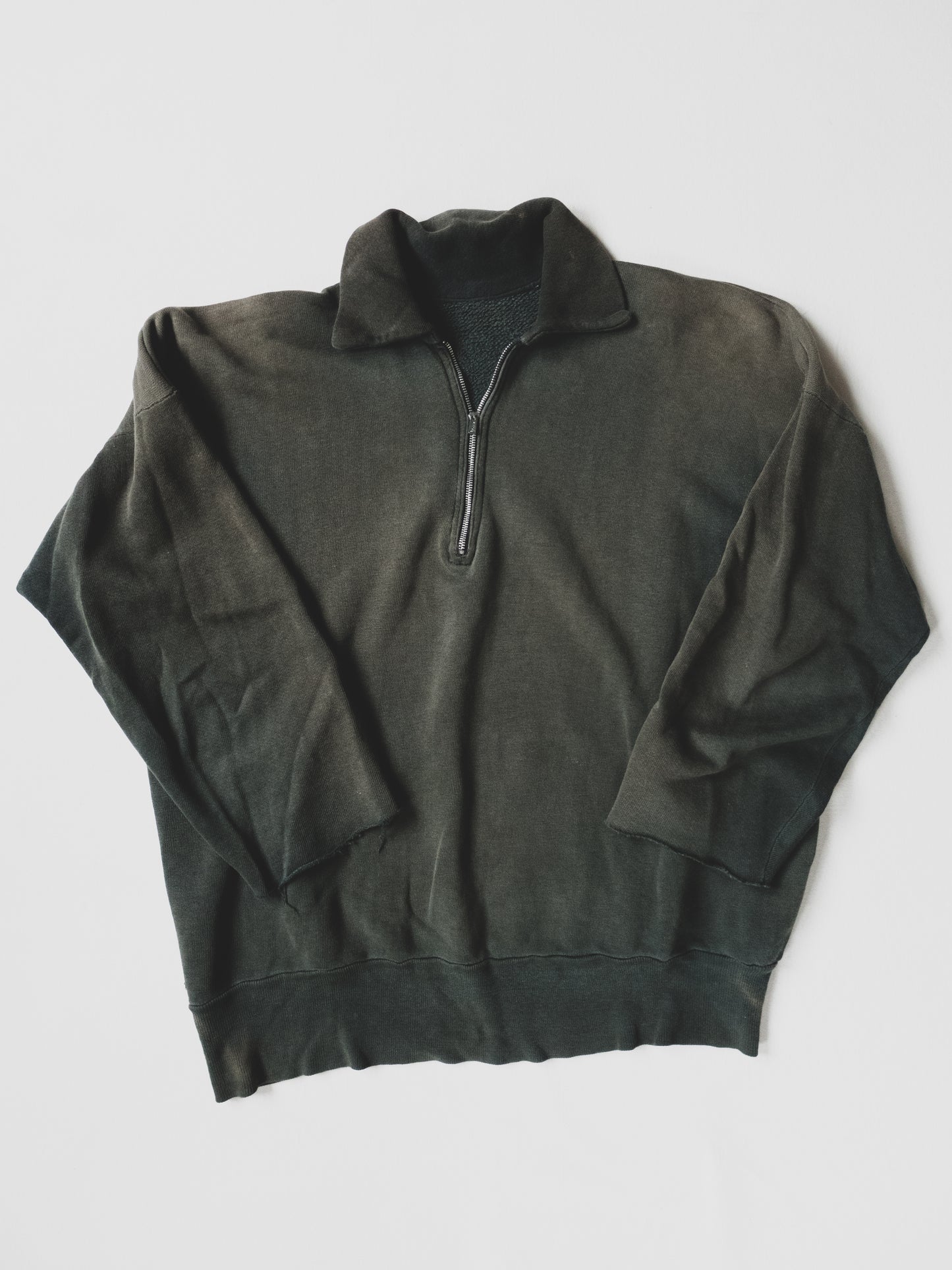1950's Faded Black Quarter Zip - M