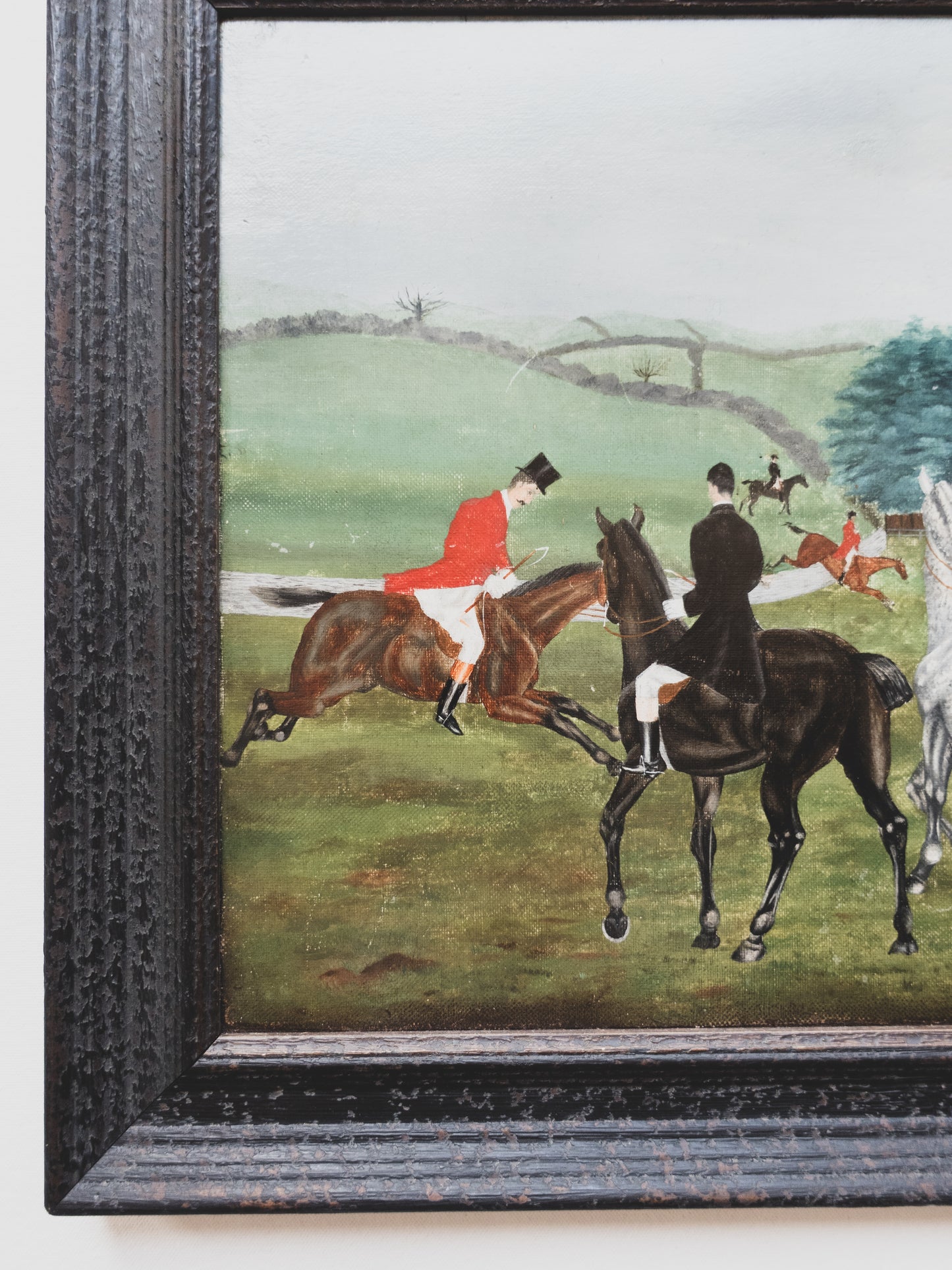 Early 20 c. Folk Hunting Scene - Oil Painting