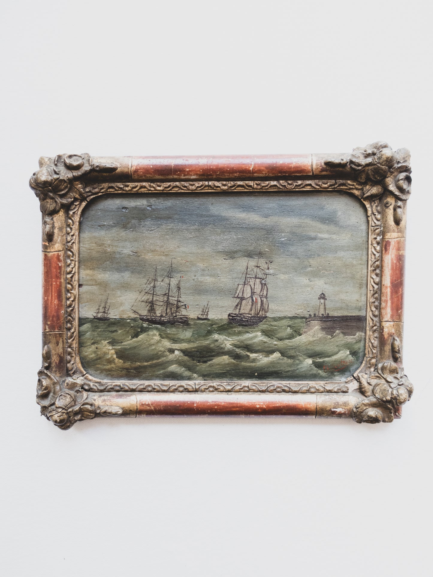 18th c. Incredible French Ship Painting