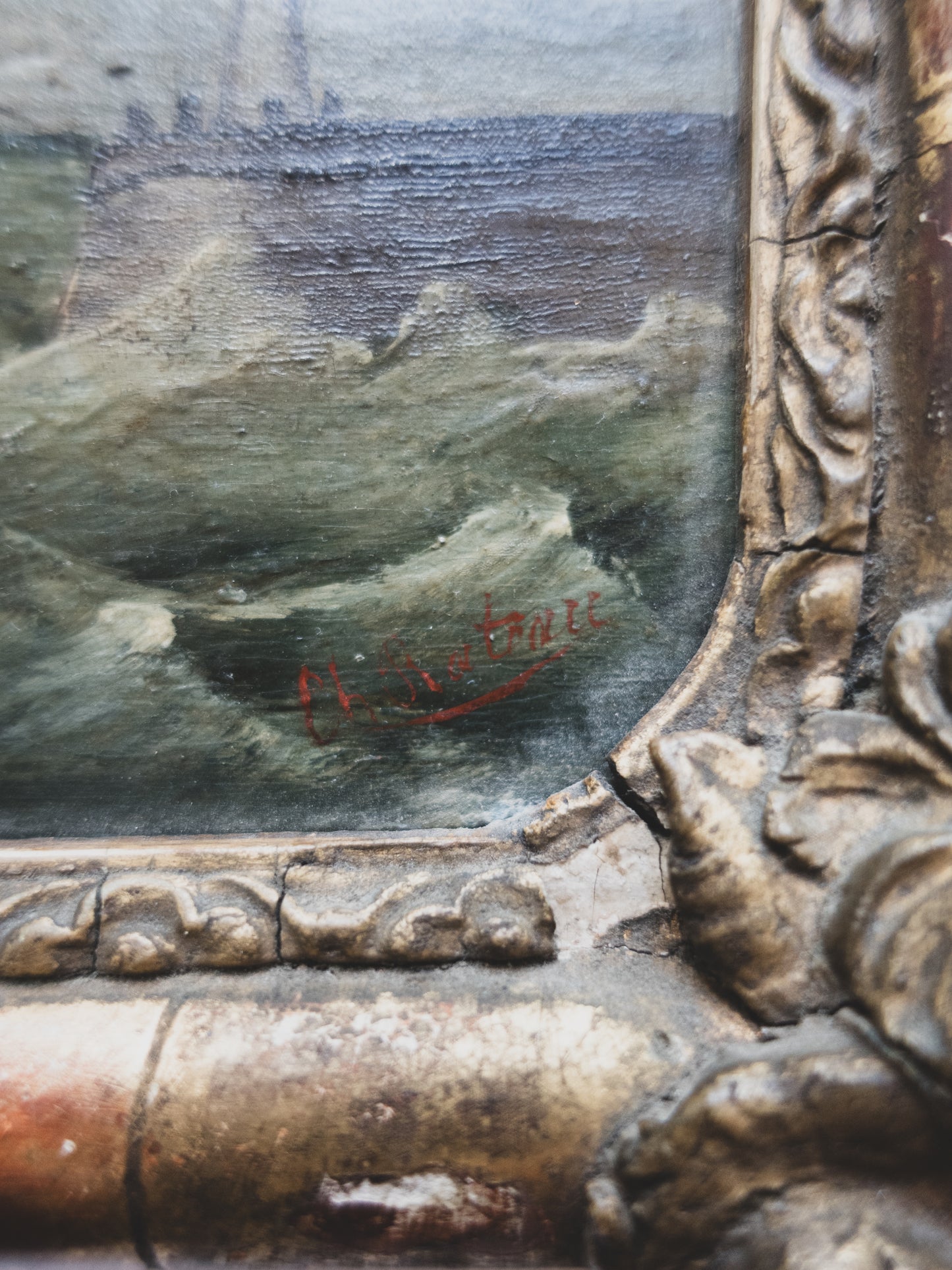18th c. Incredible French Ship Painting