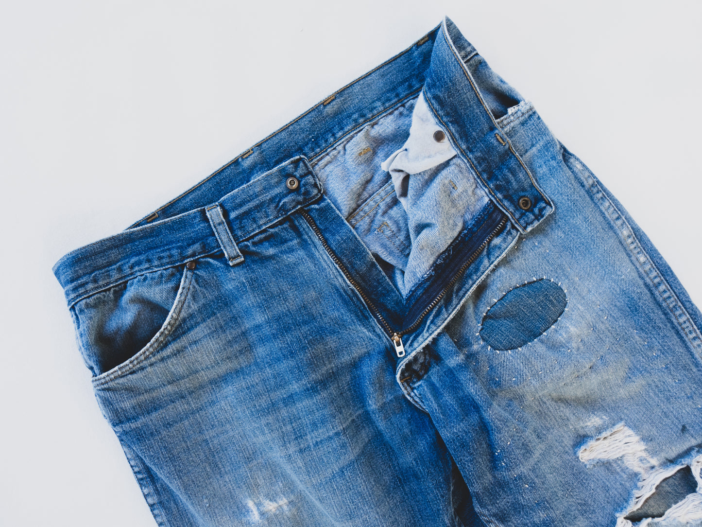 1960's Patched Cowboy Jeans - 34x30