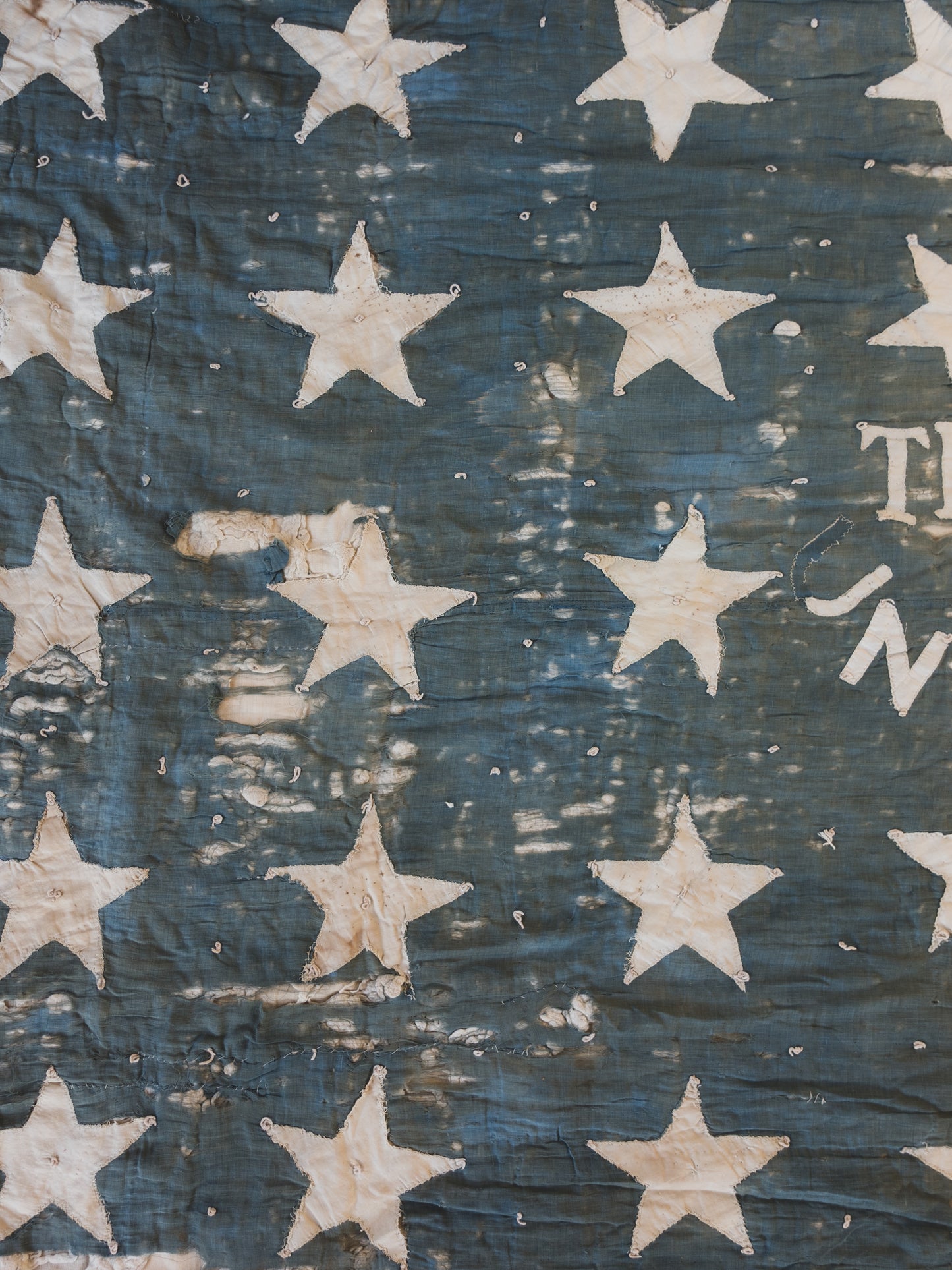 1862 Civil War 34 Star Union Army Quilt - Dated + Signed