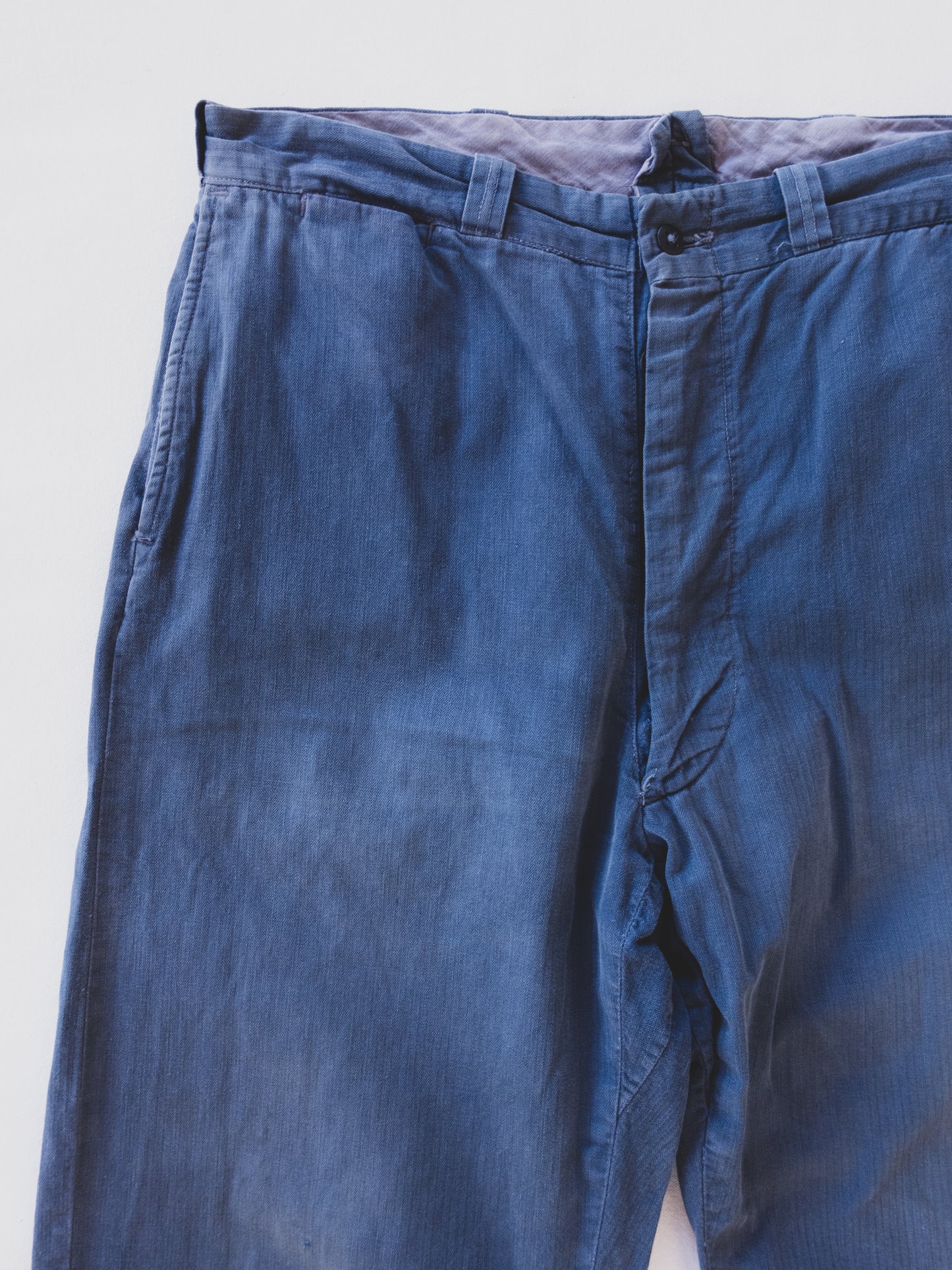 1940's Blue HBT Work Pants - 33x29