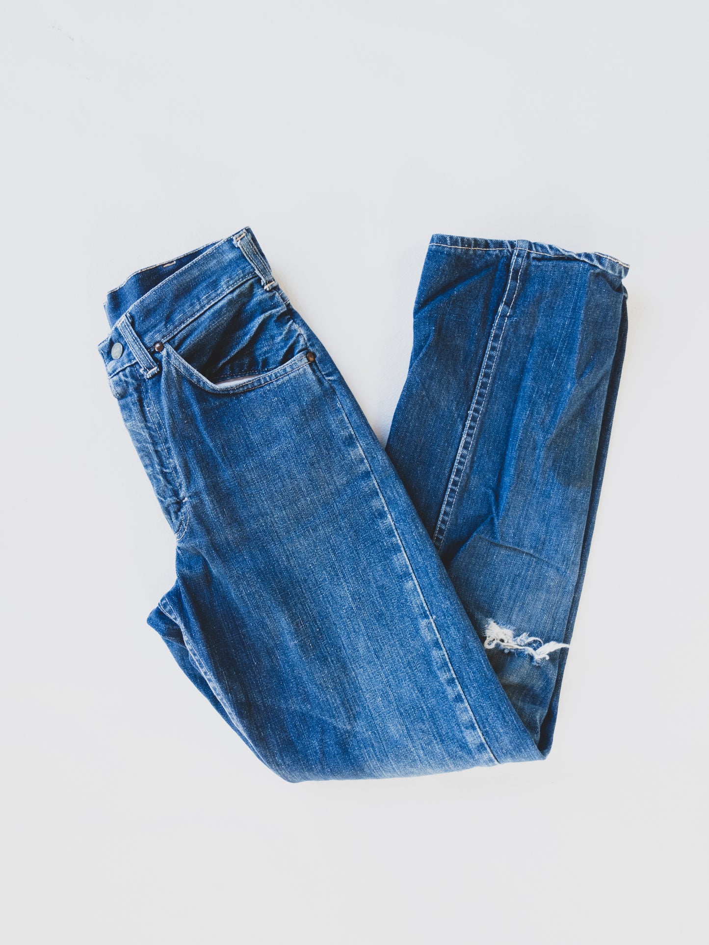 1950's Distressed Cowboy Jeans - 26x30