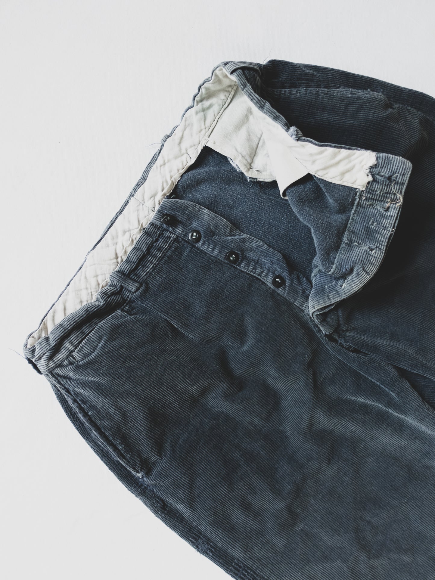 1940's Faded Black Corduroy Pants - 34x26