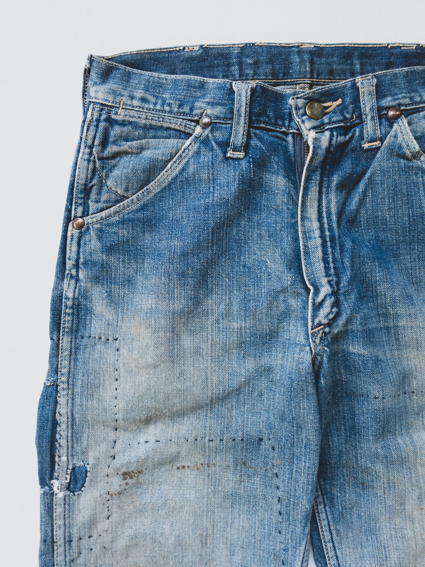 1950's Crazy Patched Cowboy Jeans - 29x35