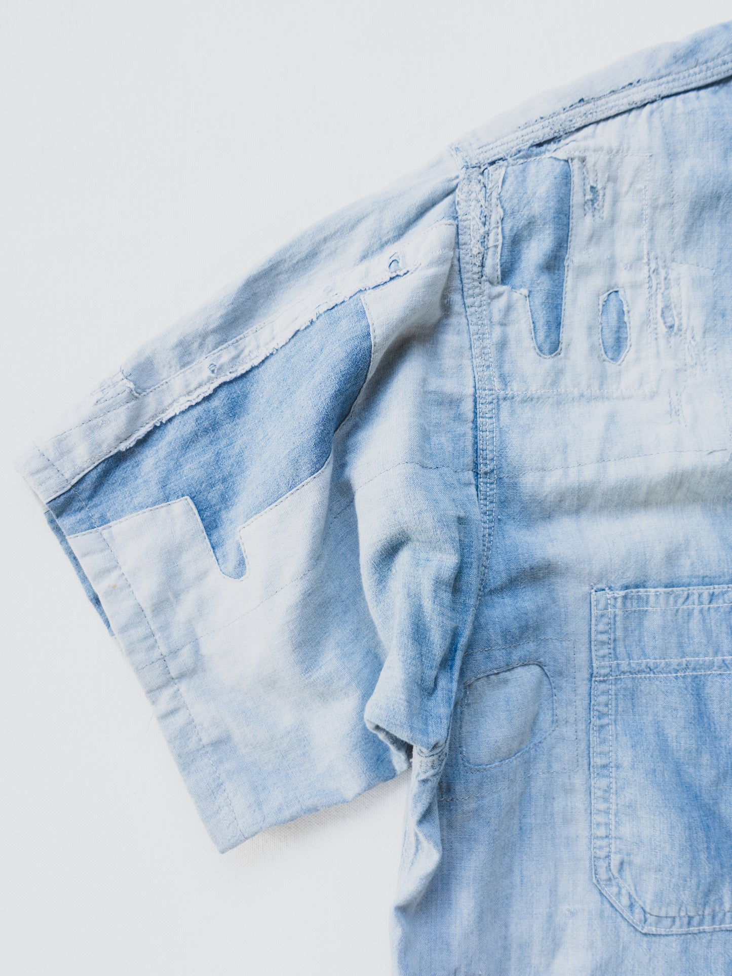 1940's Crazy Patched + Cropped Chambray - M