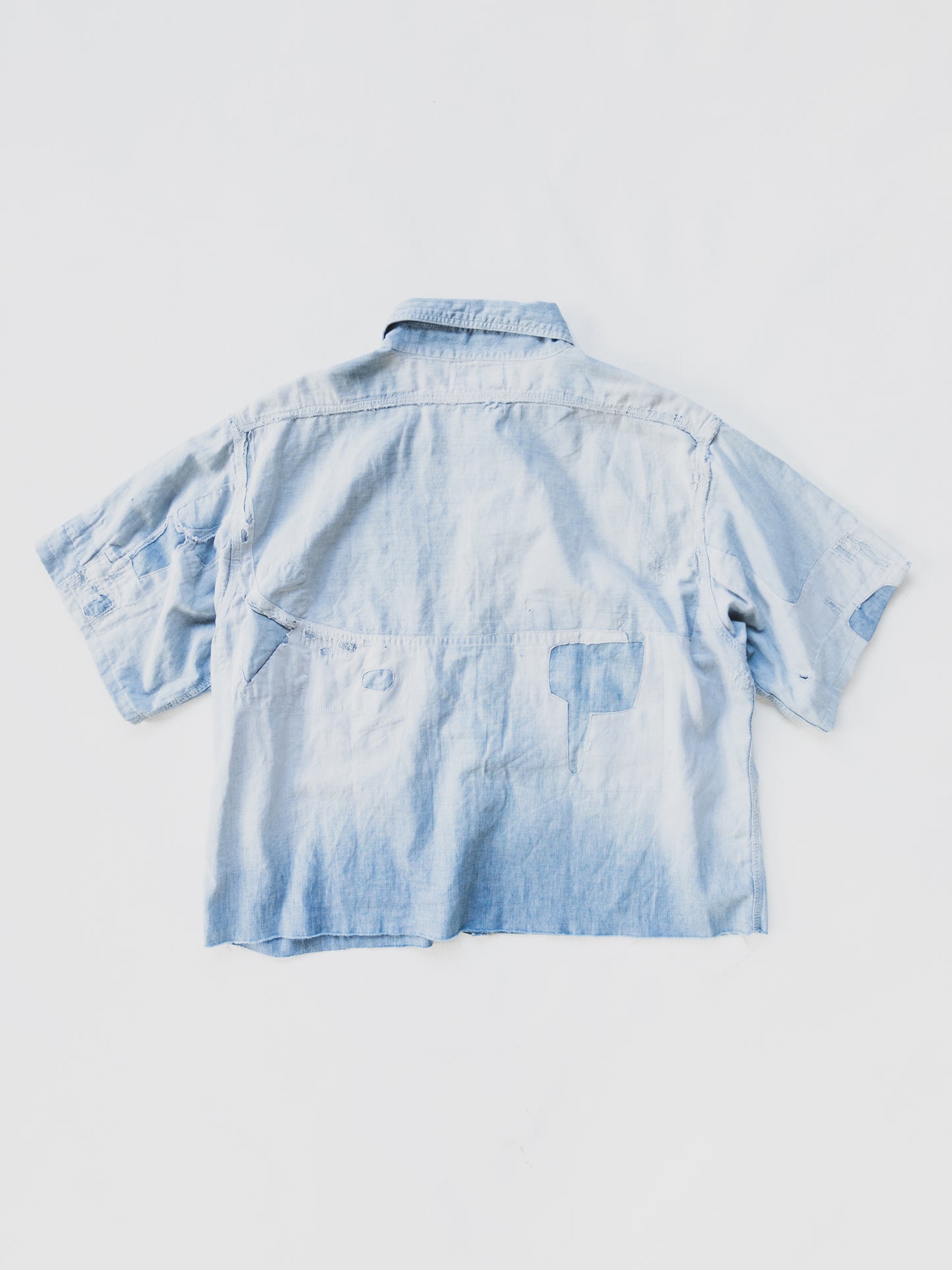 1940's Crazy Patched + Cropped Chambray - M