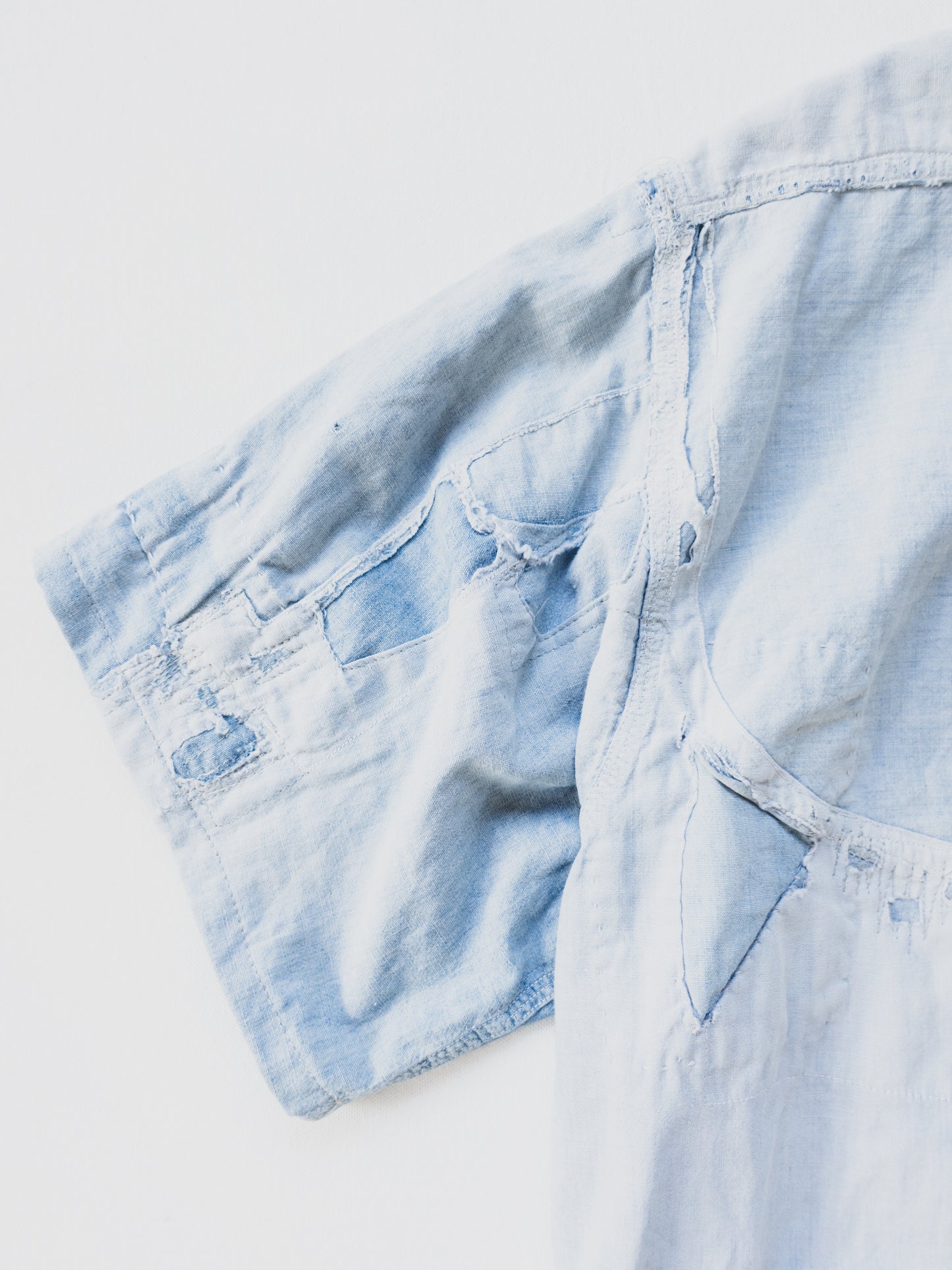1940's Crazy Patched + Cropped Chambray - M