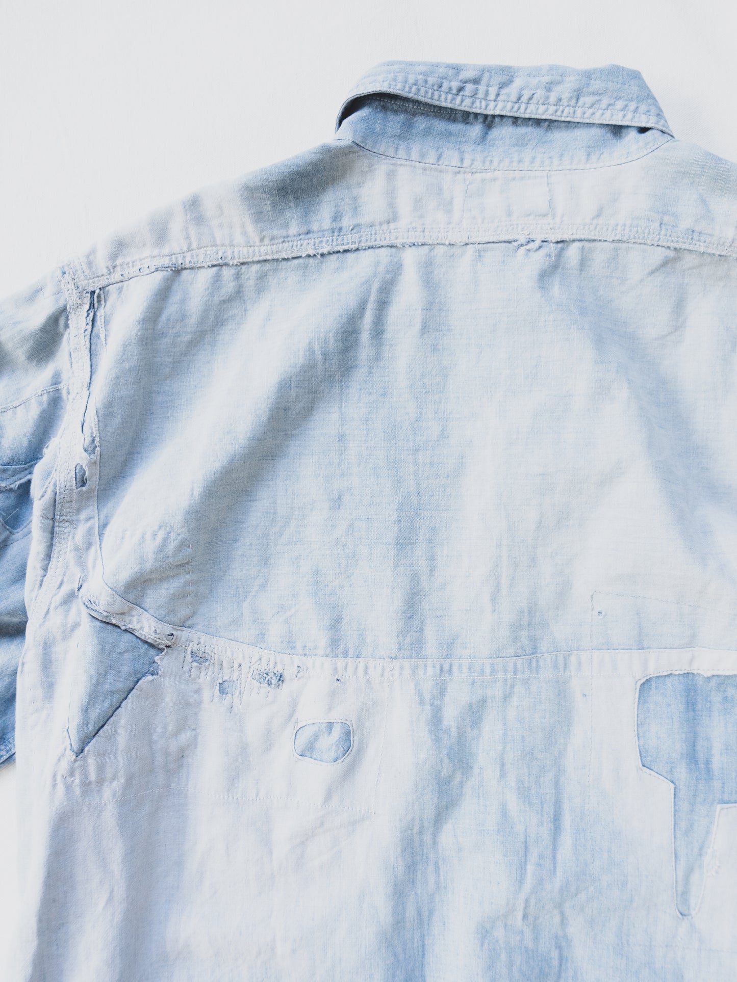 1940's Crazy Patched + Cropped Chambray - M