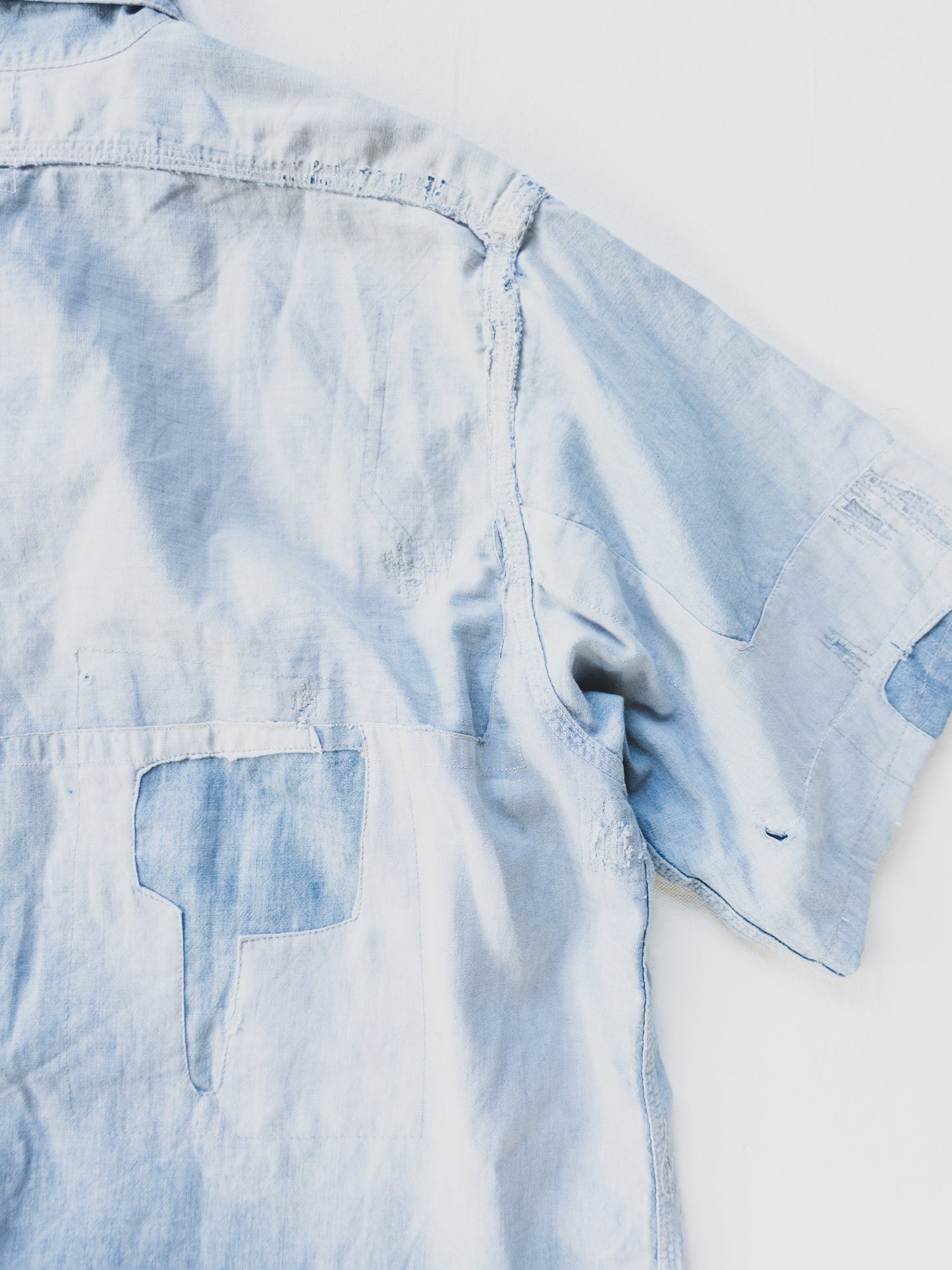 1940's Crazy Patched + Cropped Chambray - M