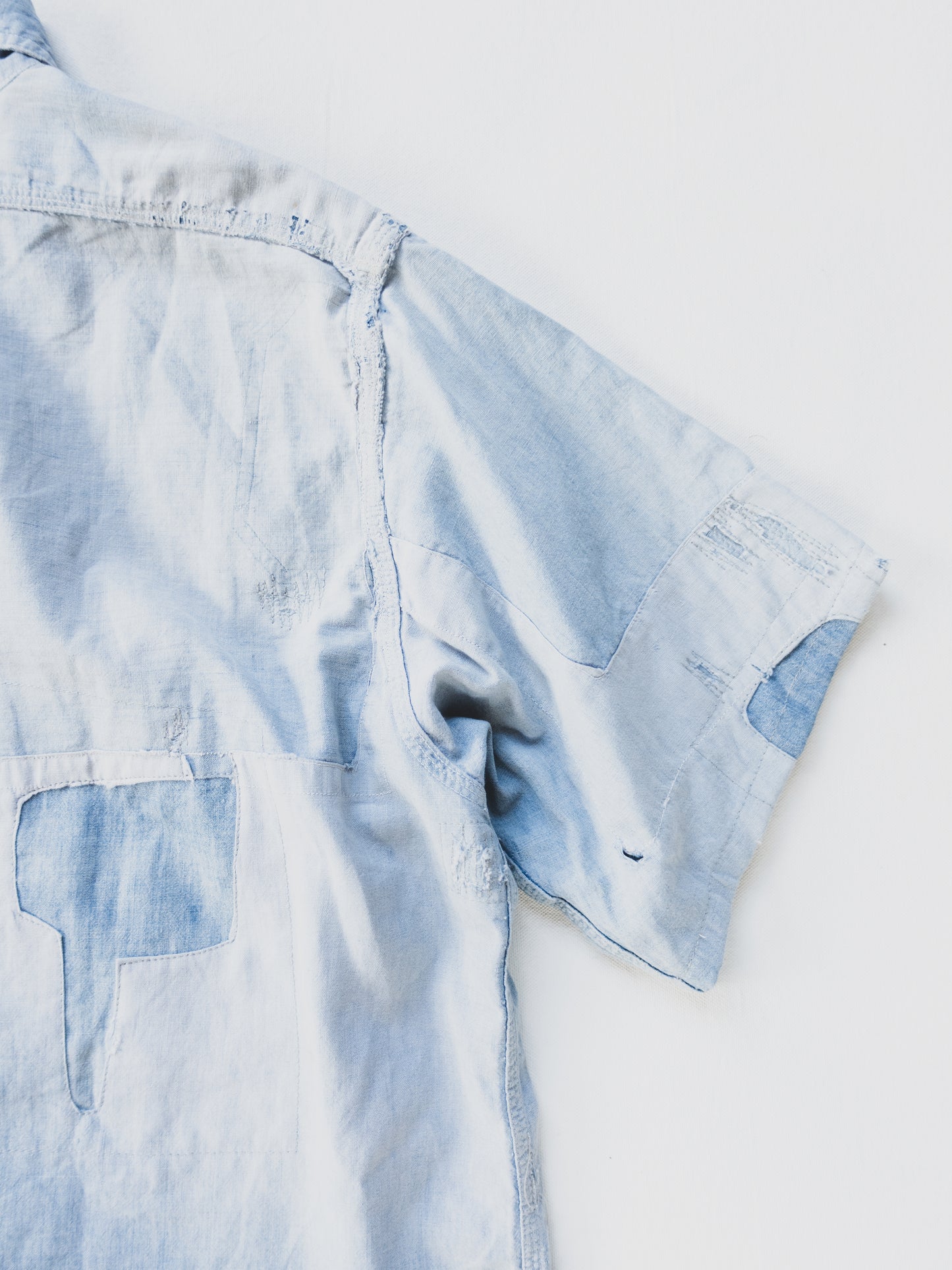 1940's Crazy Patched + Cropped Chambray - M