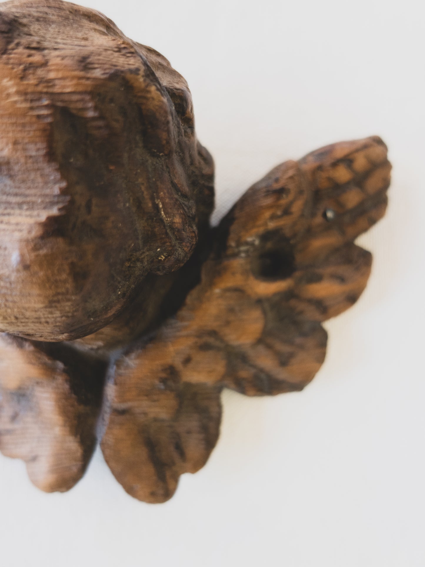 18th c. Carved Angel – Worn Smooth by Prayer and Time