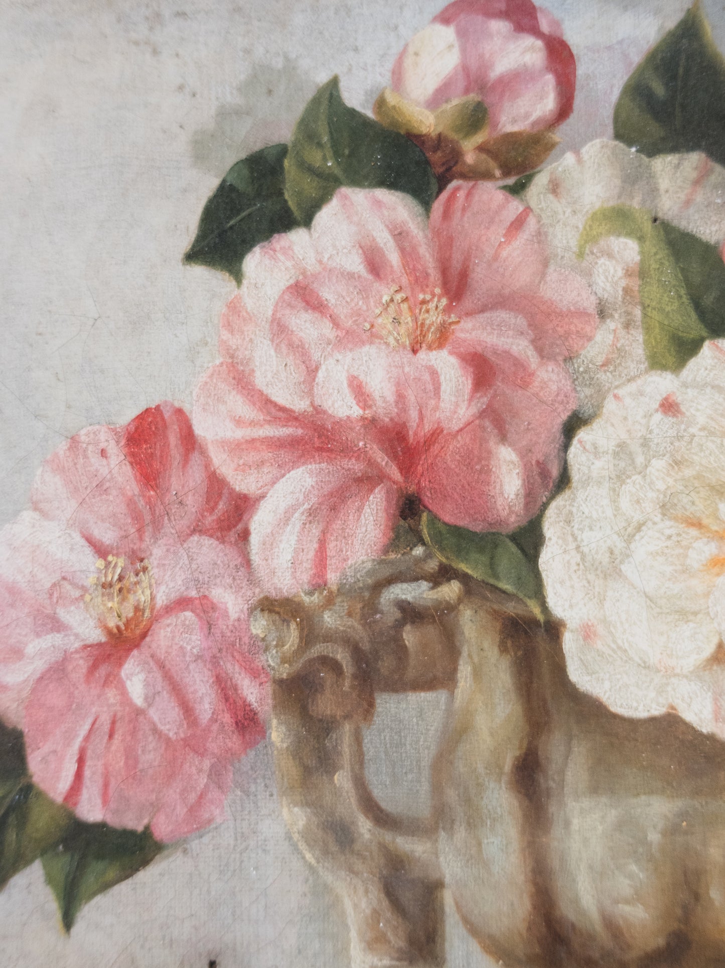 19th c. French Floral Still Life – Oil on Canvas