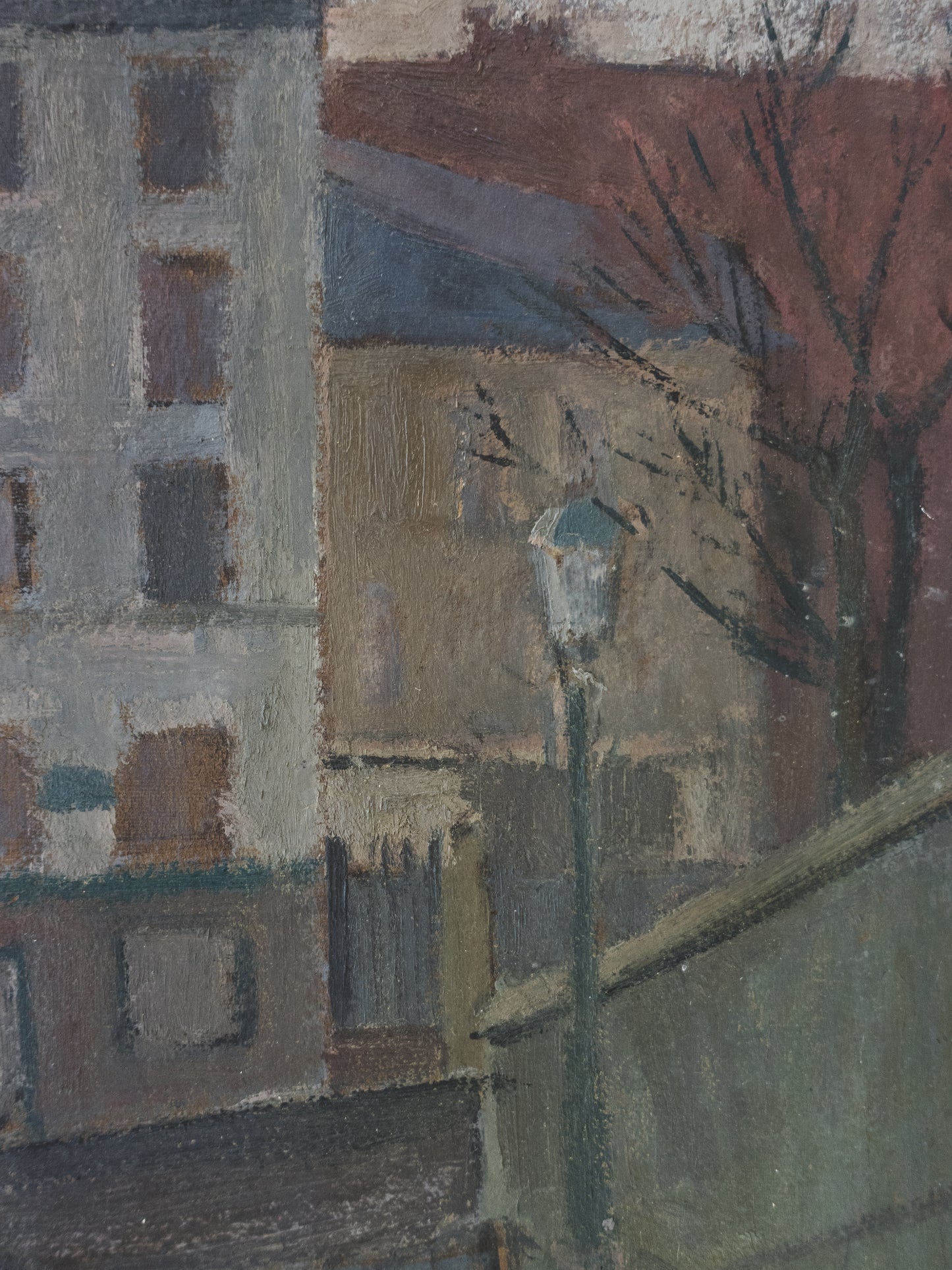 1940's Paris Street Scene – Oil on Board