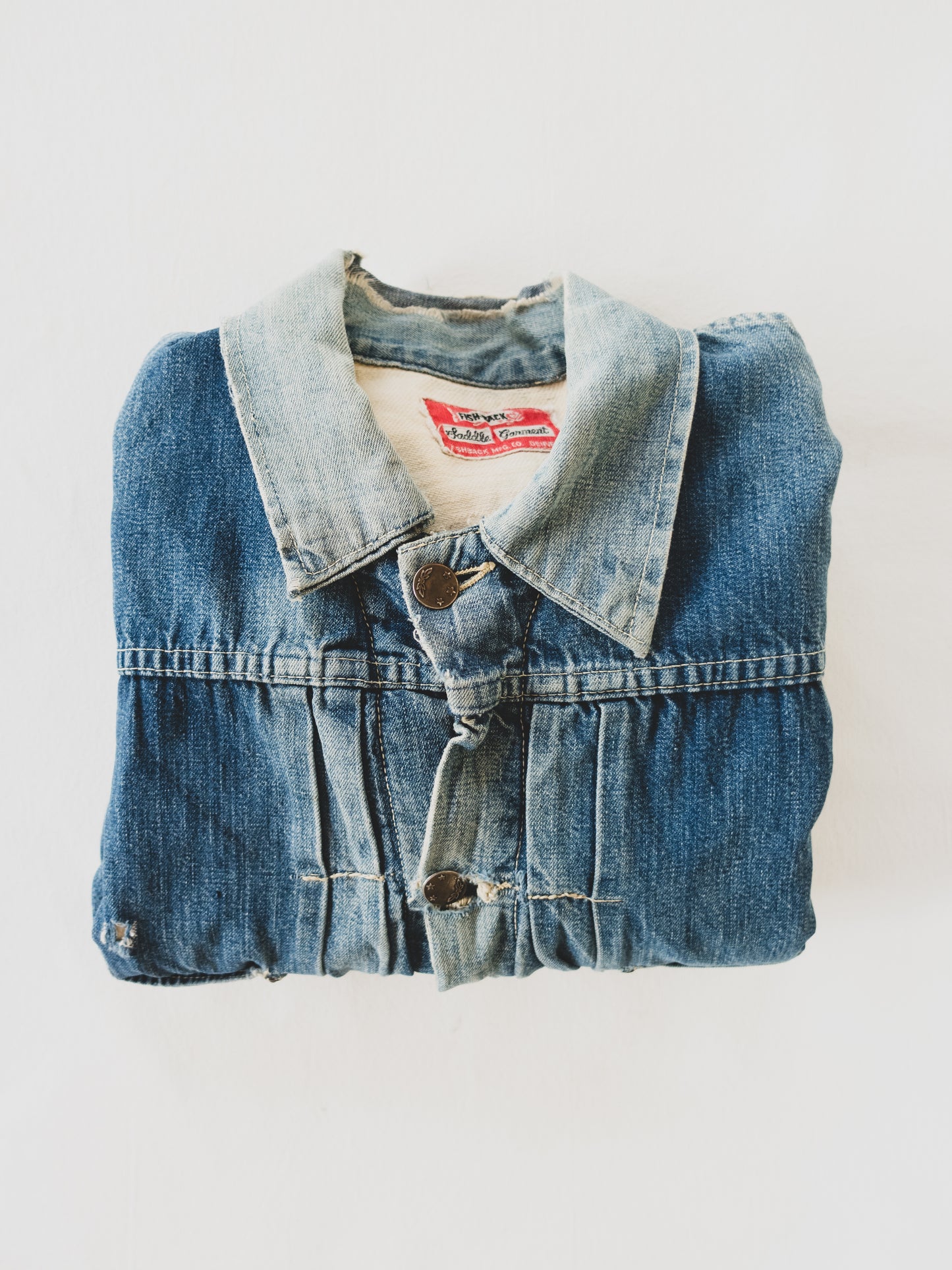 1940's Rare Distressed Buckle Back-less Jacket - S