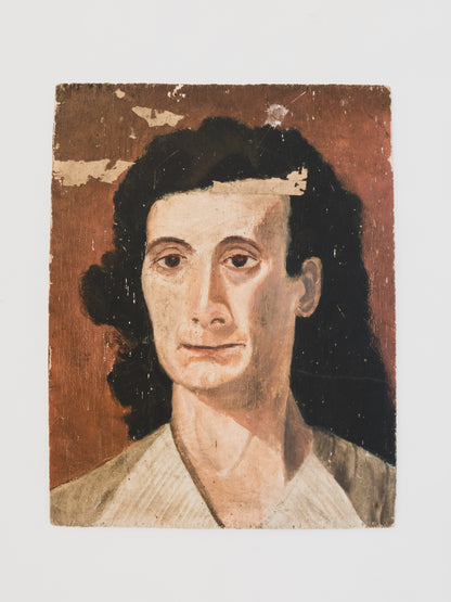 Pair of 1940s French Portrait Studies on Wood