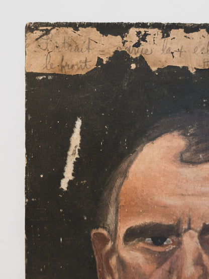 Pair of 1940s French Portrait Studies on Wood