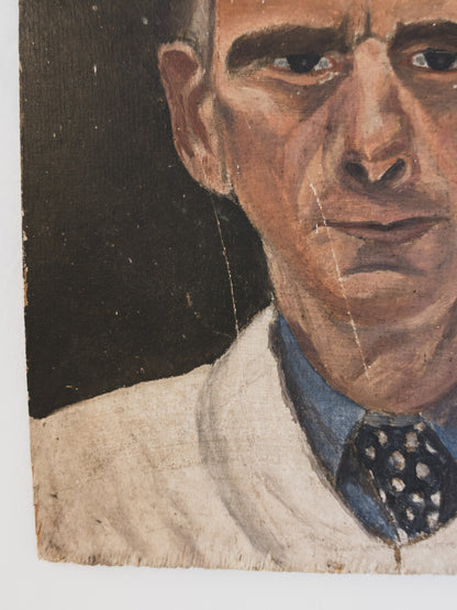 Pair of 1940s French Portrait Studies on Wood