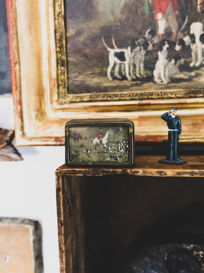 Hand-Painted Hunting Scene Match Safe - c. 1900