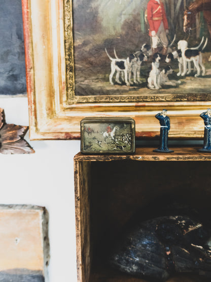 Hand-Painted Hunting Scene Match Safe - c. 1900