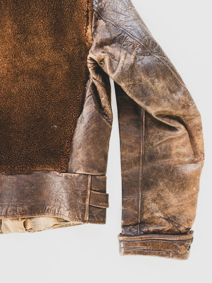 1930’s Extremely Rare Grizzly Leather Jacket - S
