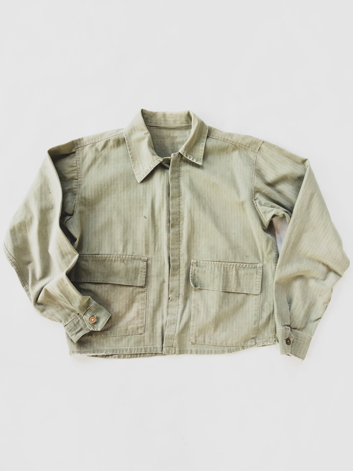 1940s Two Pocket Cropped HBT Jacket - M