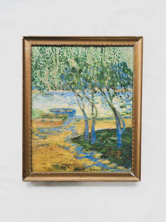 Early 20th C. Impressionist Landscape Oil Painting