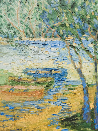 Early 20th C. Impressionist Landscape Oil Painting
