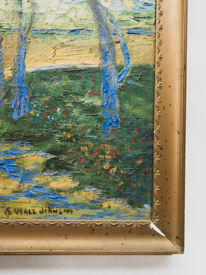 Early 20th C. Impressionist Landscape Oil Painting