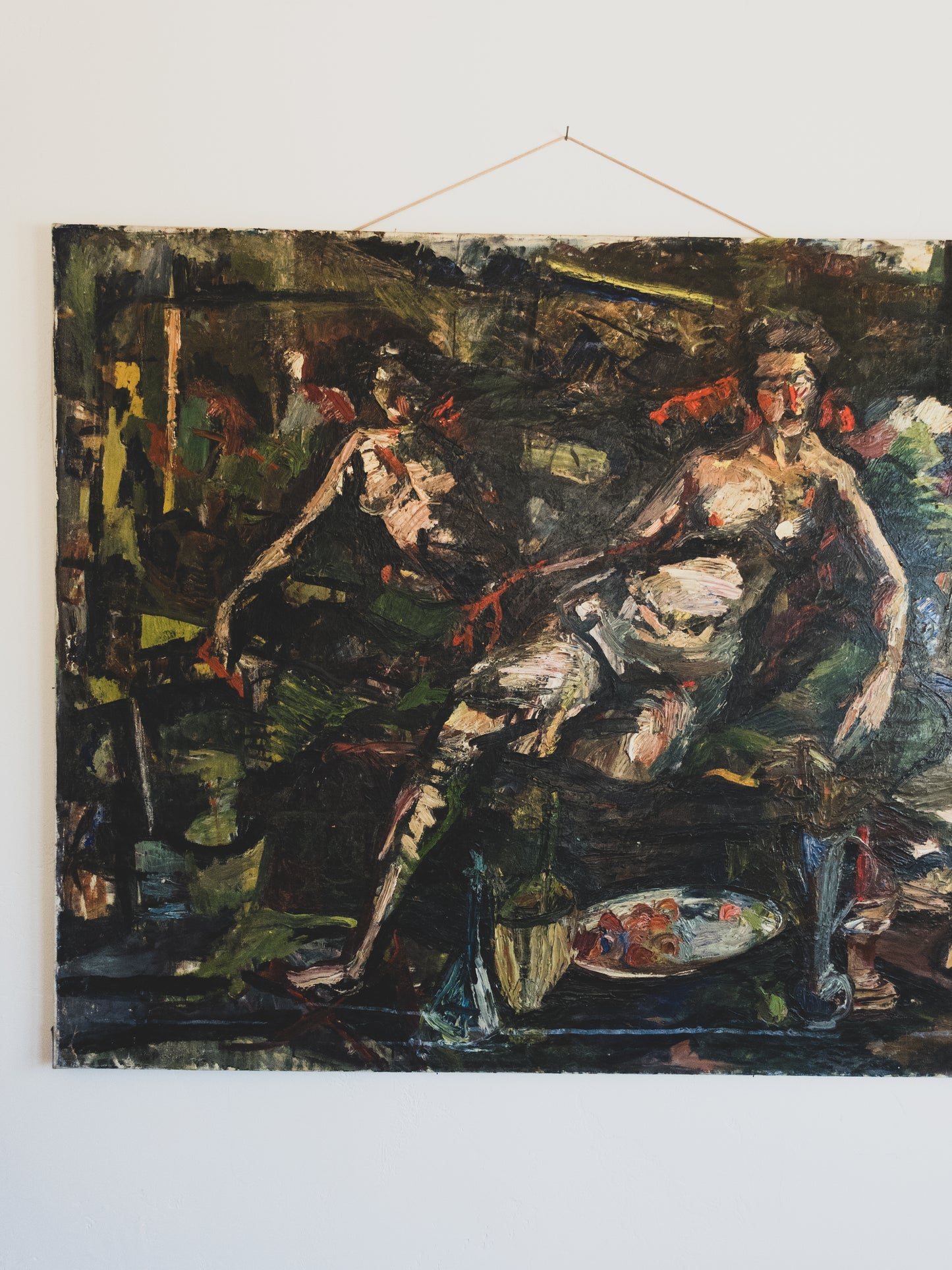 1950s " Interior with Two Nudes " - Oil on Canvas