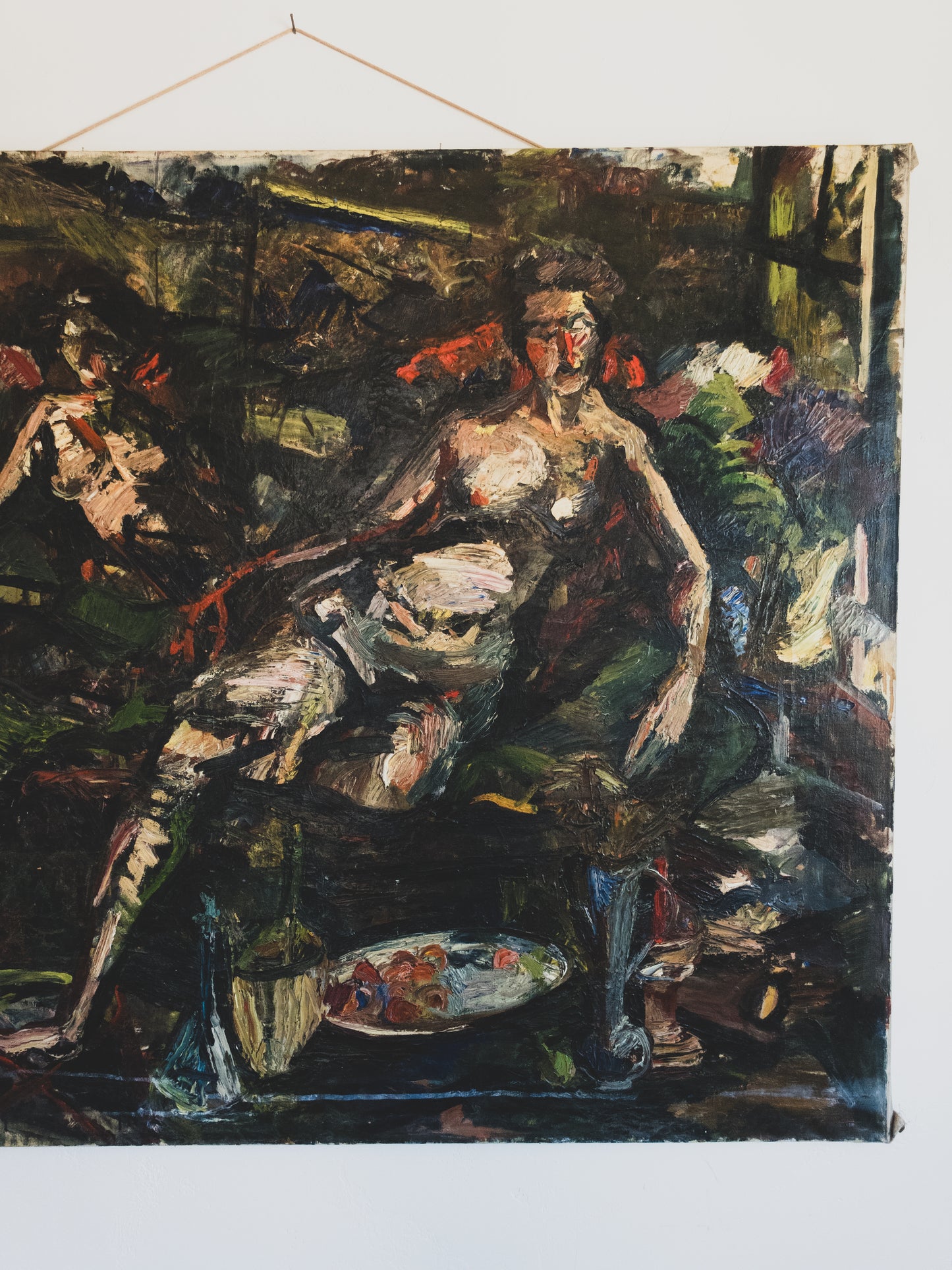 1950s " Interior with Two Nudes " - Oil on Canvas