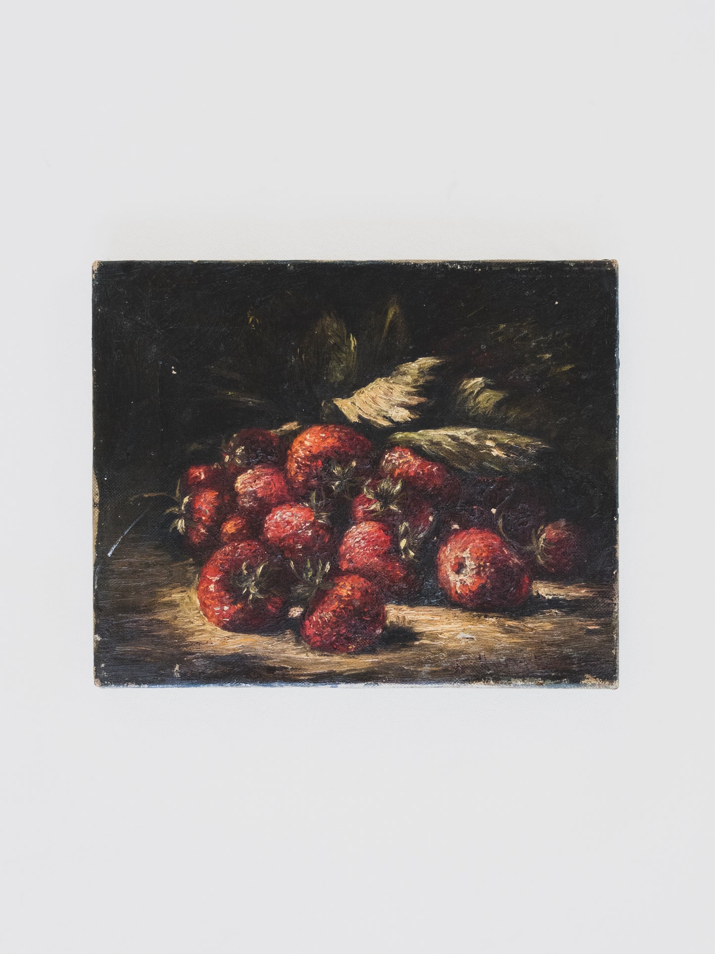 19th c. Strawberry Still Life - Oil on Canvas