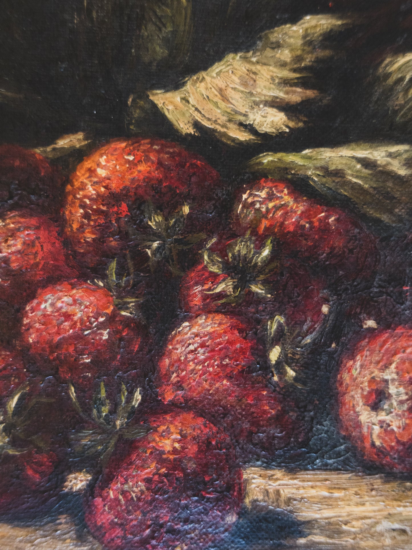 19th c. Strawberry Still Life - Oil on Canvas