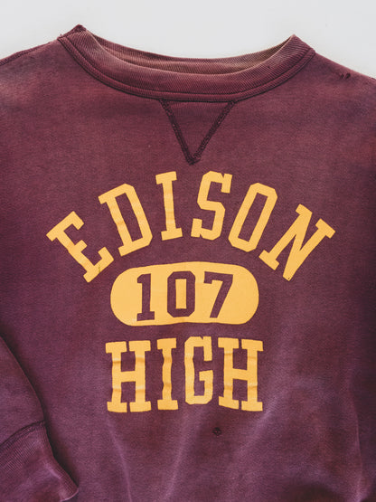 1950's Perfectly Faded " Edison High "  Sweat - M/L