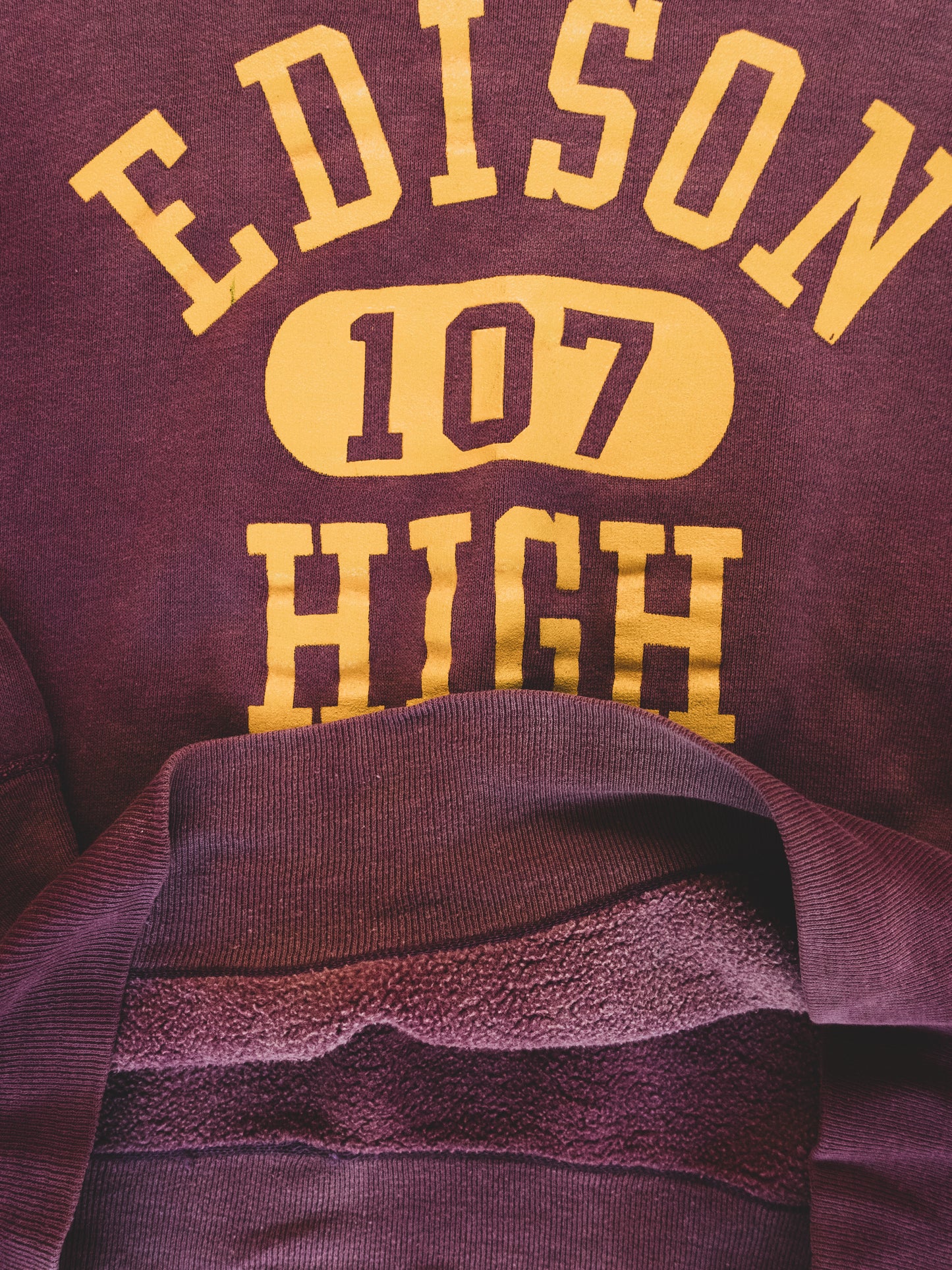 1950's Perfectly Faded " Edison High "  Sweat - M/L